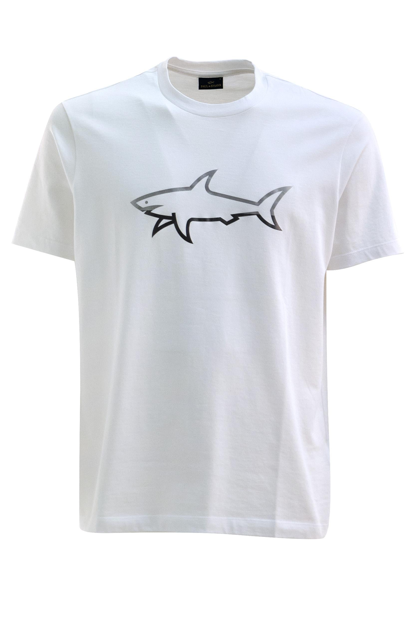 PAUL & SHARK T-shirt in cotone di colore bianco