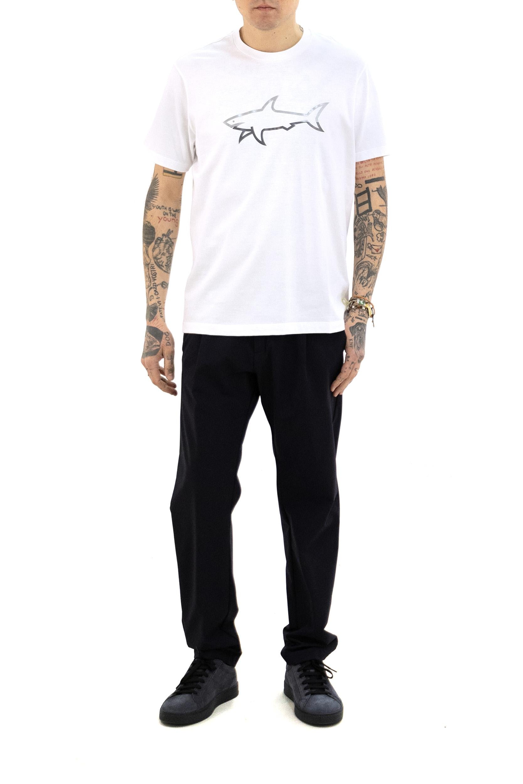 PAUL & SHARK T-shirt in cotone di colore bianco, view 2