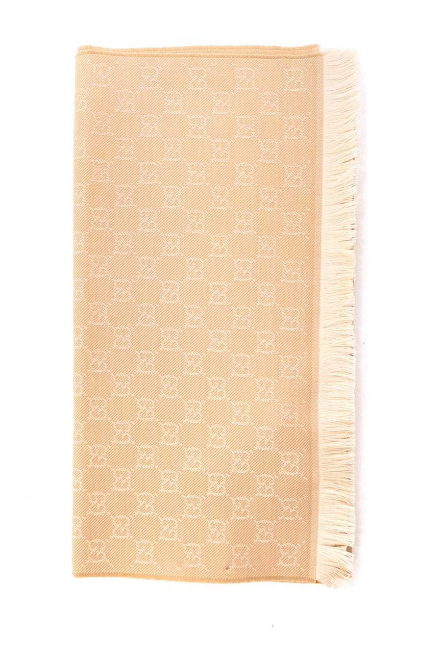Gucci Sciarpa in lana jacquard beige, view 2