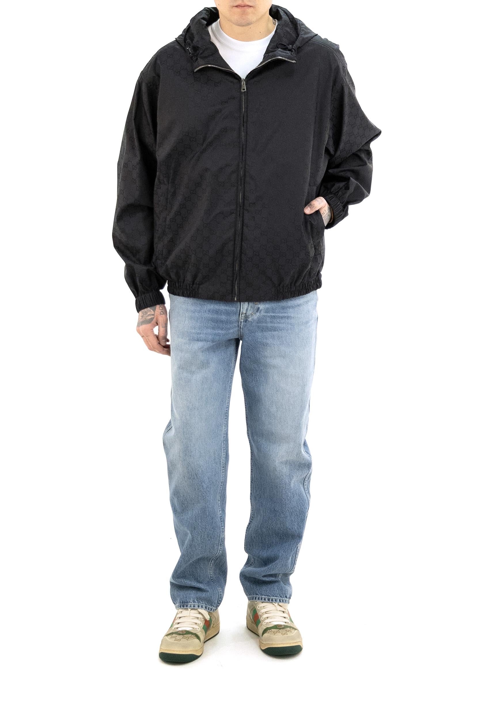 Gucci Giacca in Nylon GG con Zip, view 2