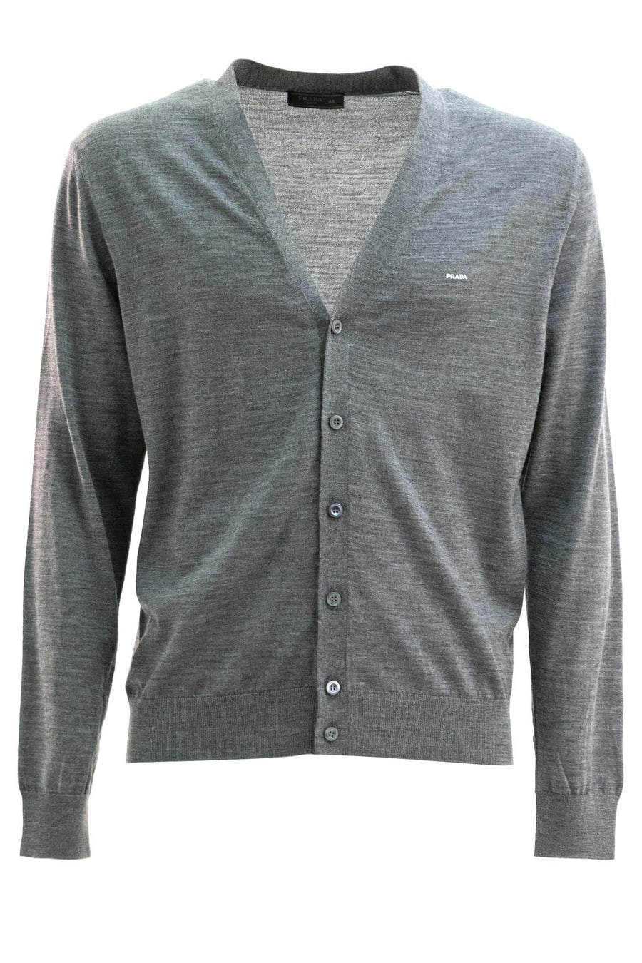 Prada Cardigan in lana vergine di colore grigio