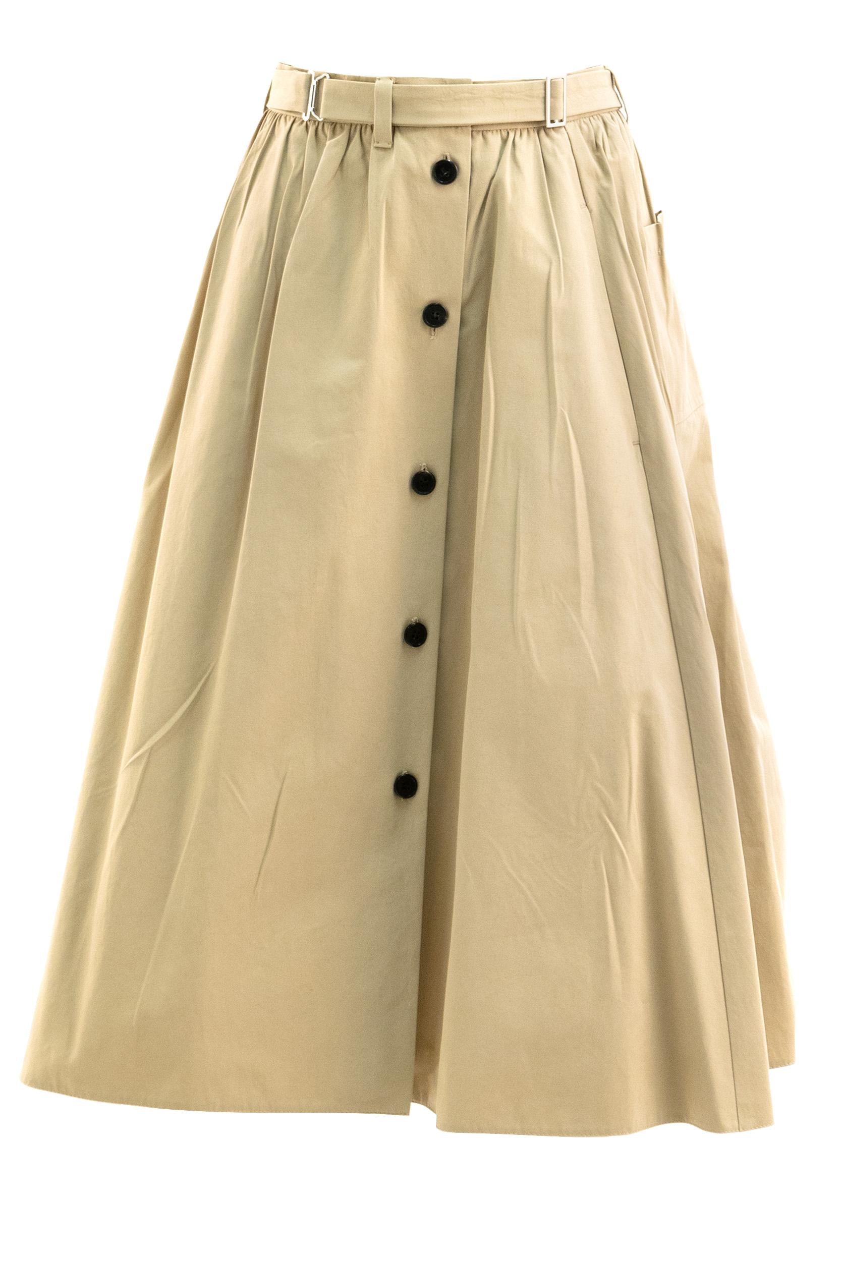 Prada Gonna in cotone di colore beige
