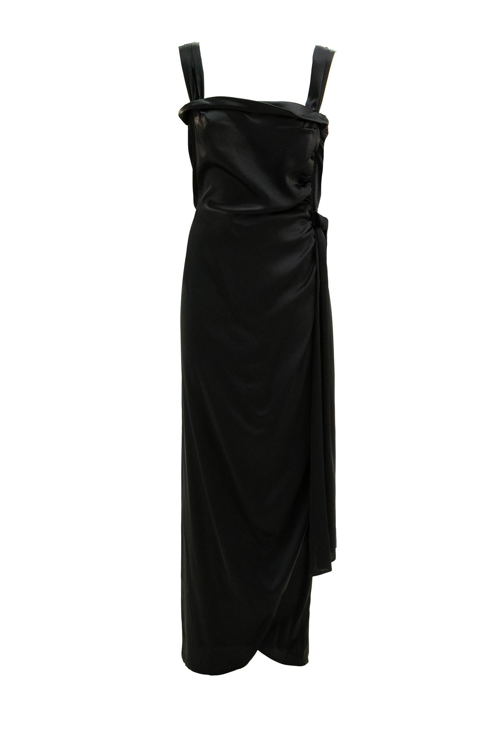 Maison Margiela Abito in raso di seta di colore nero