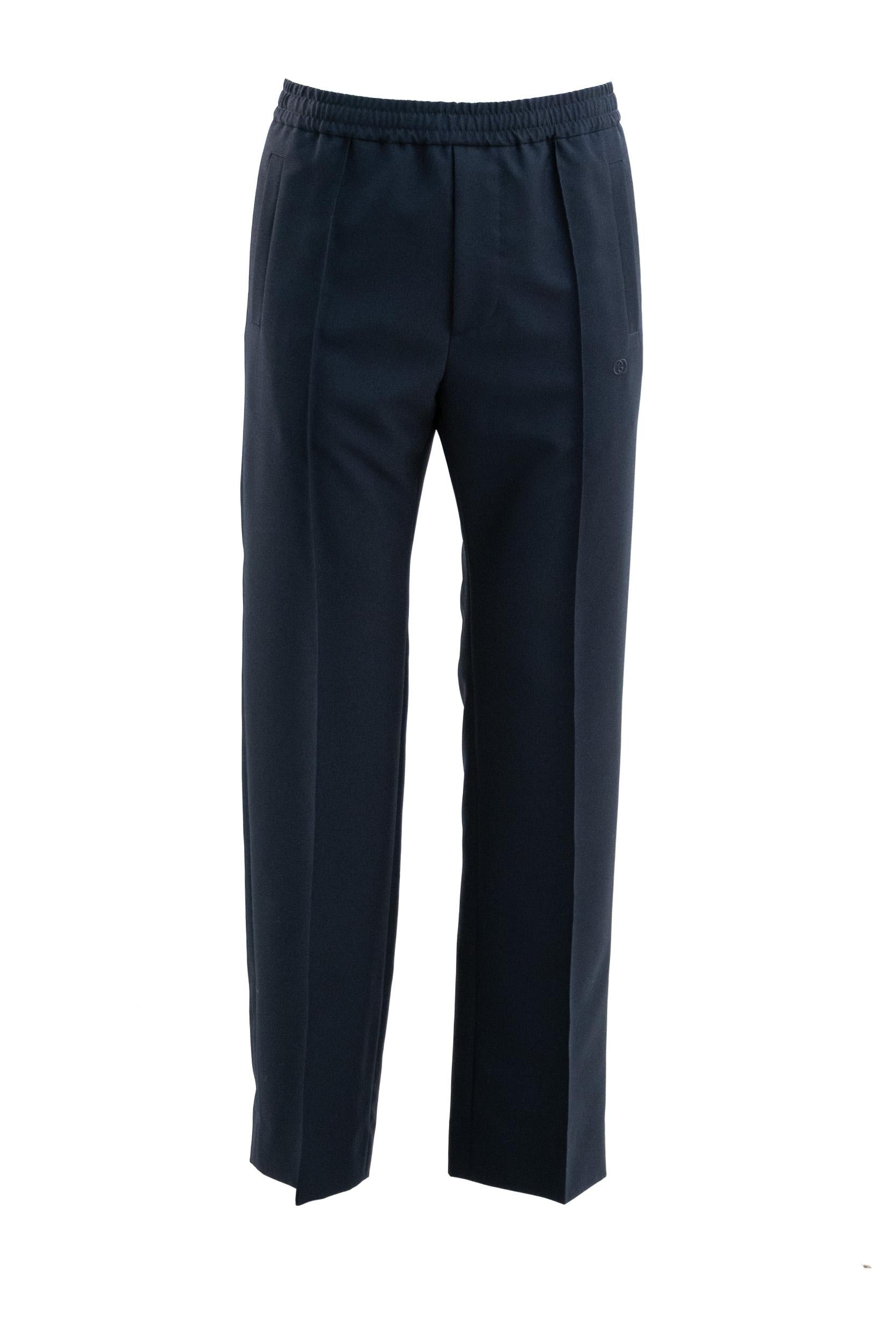 Gucci Pantaloni in panama tecnico di colore blu