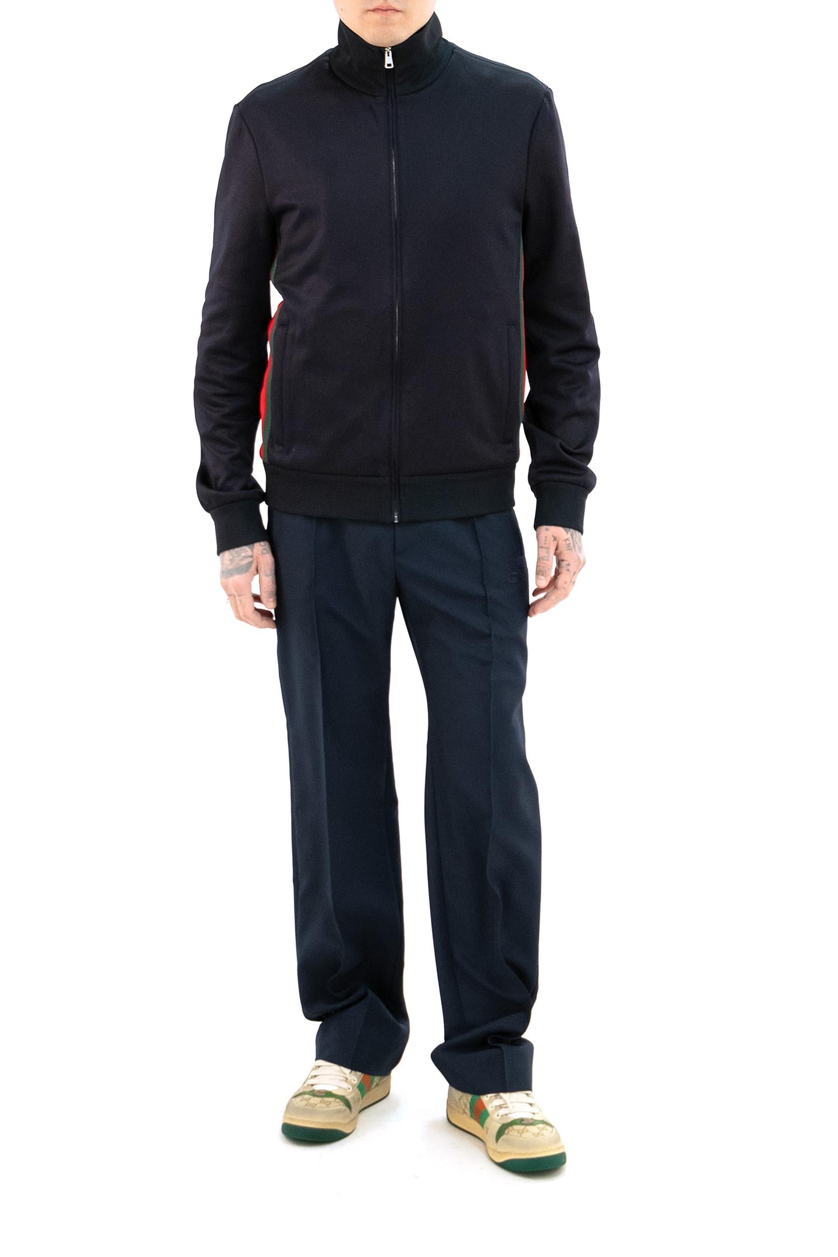 Gucci Giacca in jersey tecnico di colore blu, view 2