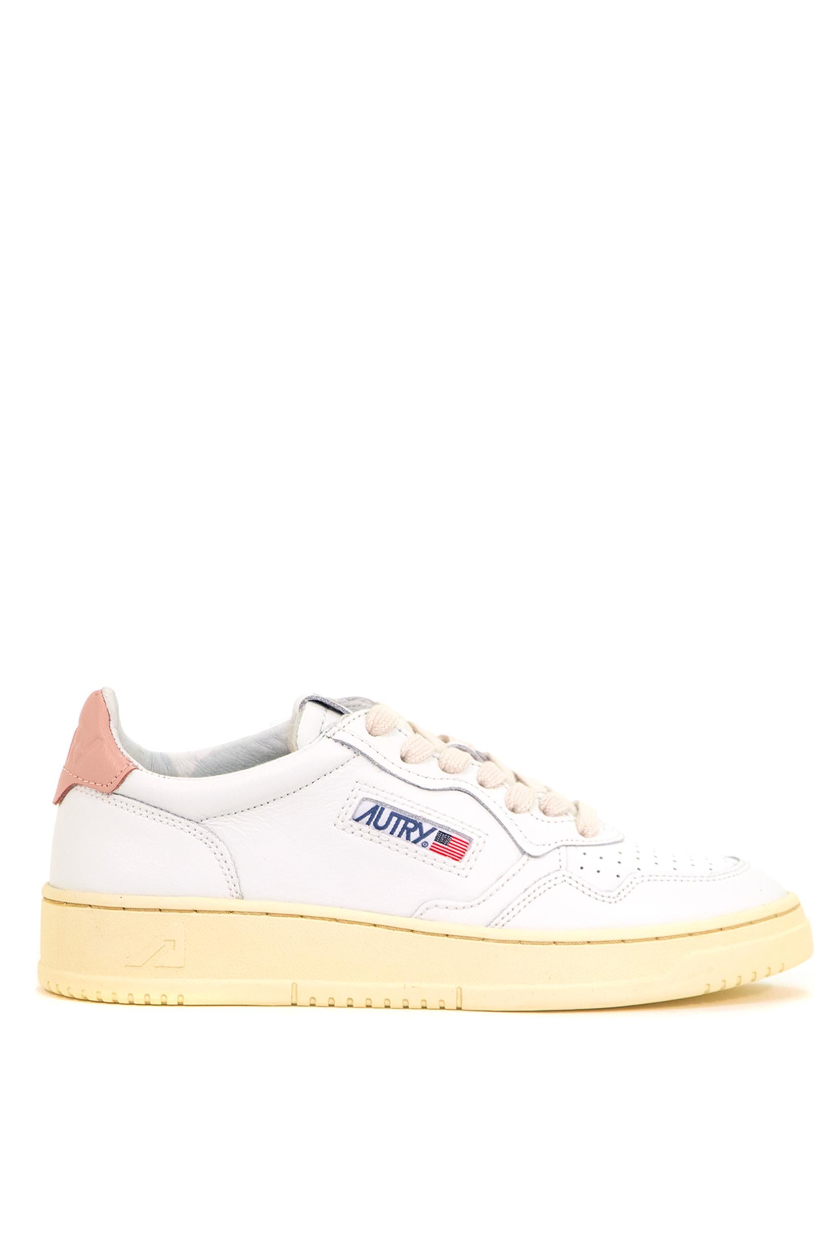 Autry Sneakers Medalist in pelle sul retro rosa