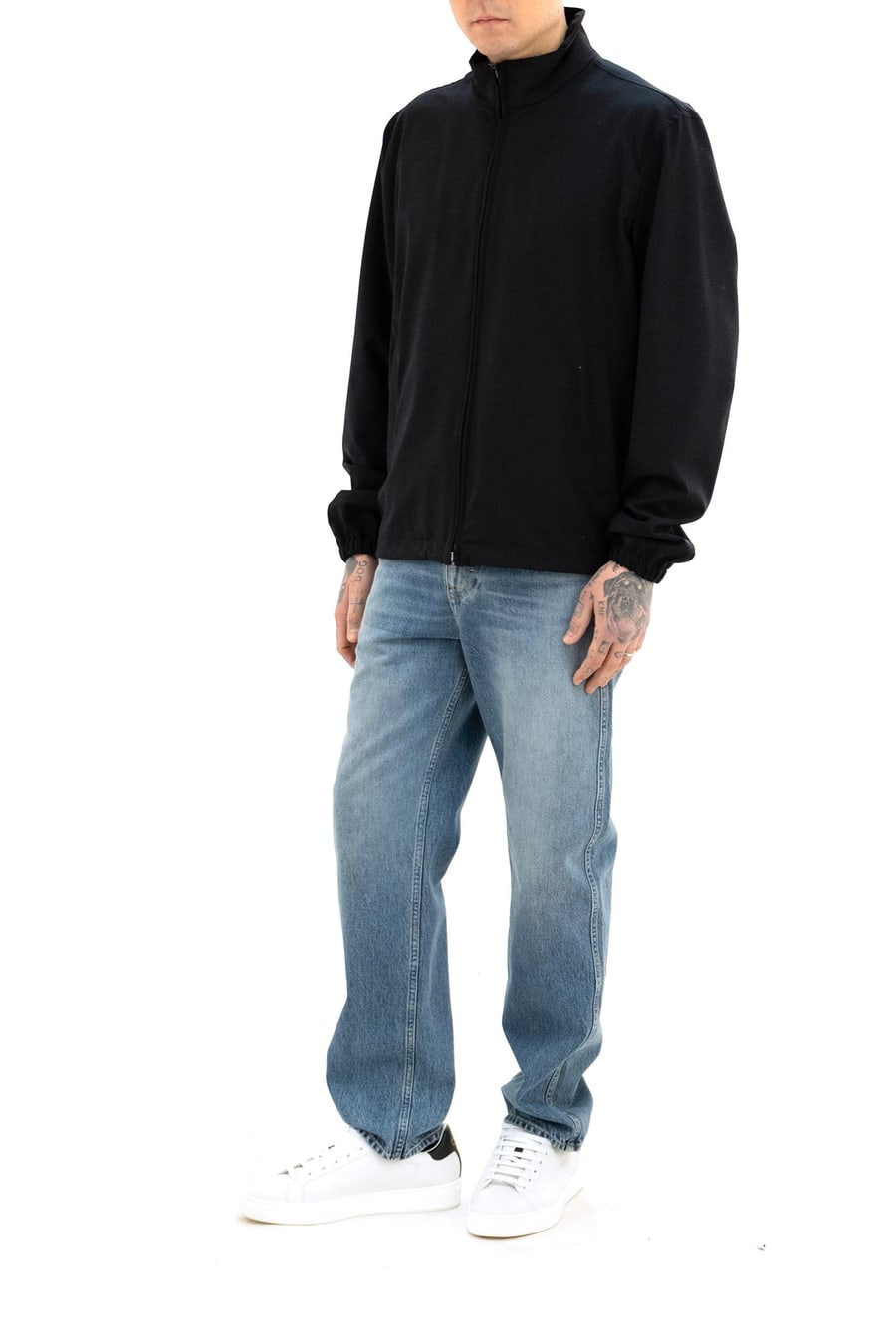Herno Giacca con Zip in Fresco di Lana Stretch, view 2