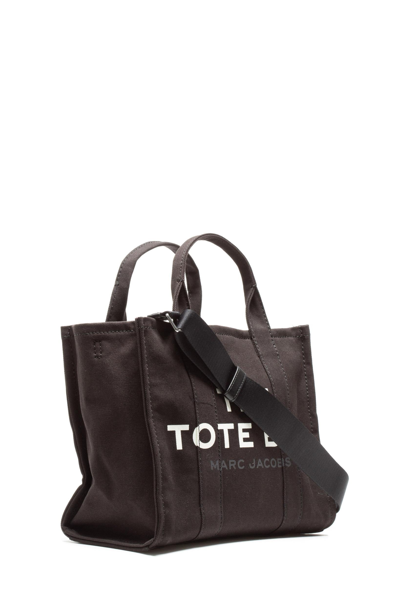 Marc Jacobs Borsa The Totein tessuto colore nero con logo centrale, view 2