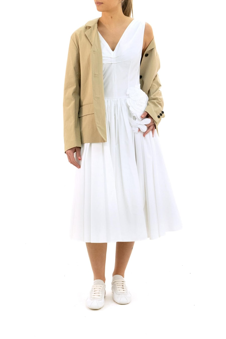 Prada Giacca in cotone di colore beige, view 2