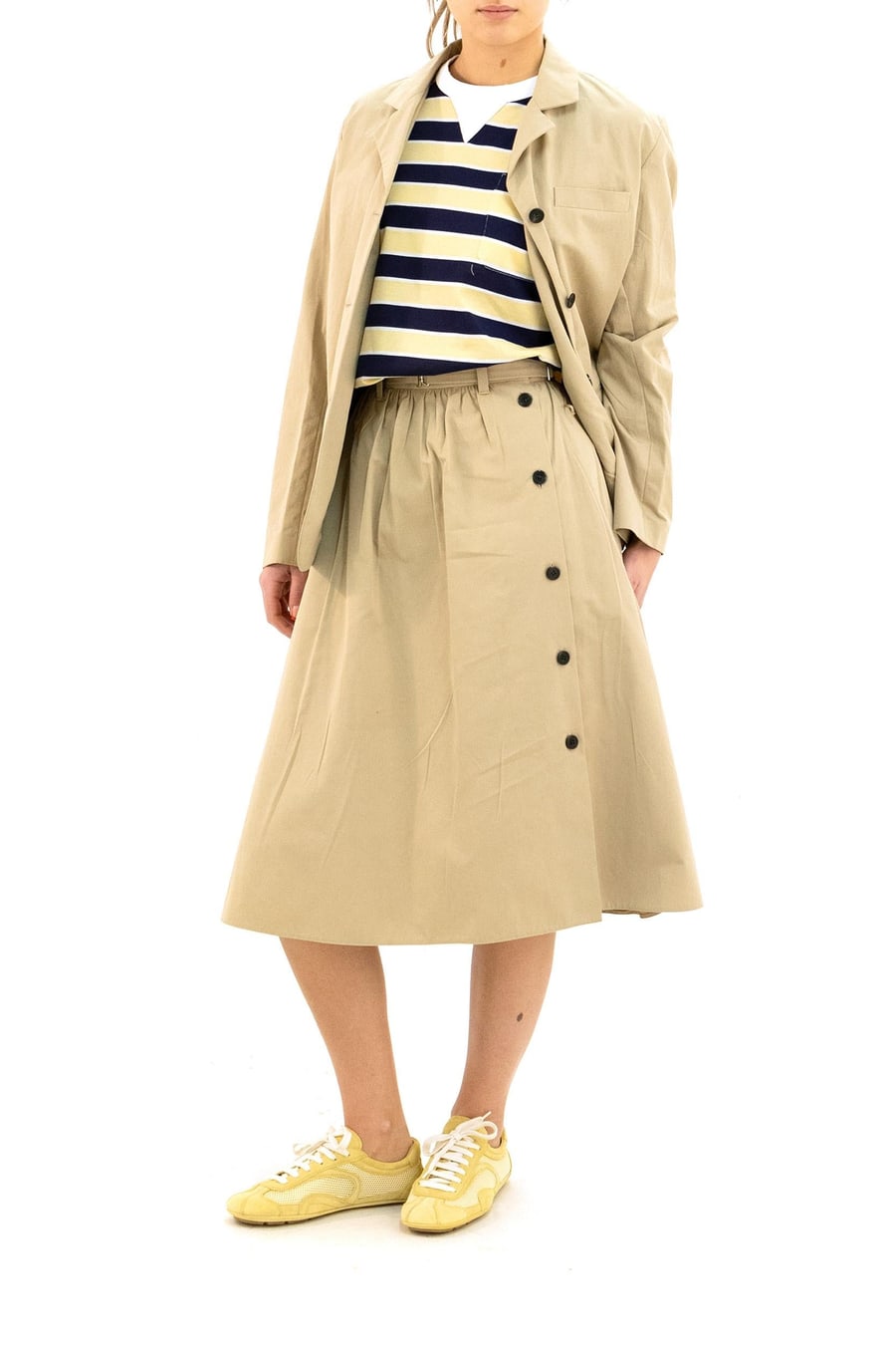 Prada Giacca in cotone di colore beige, view 3