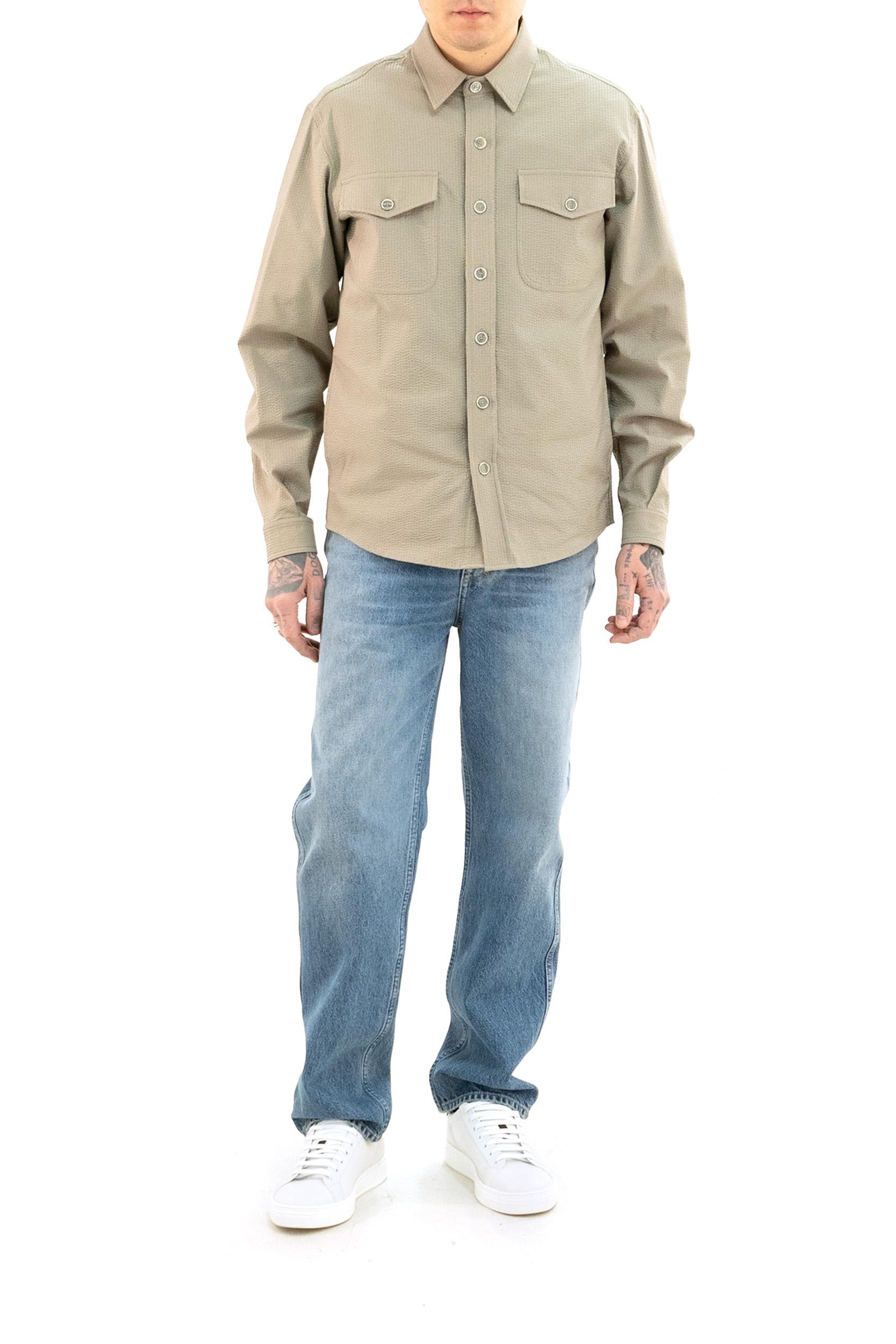 CRUNA Camicia in seersucker di colore beige, view 2