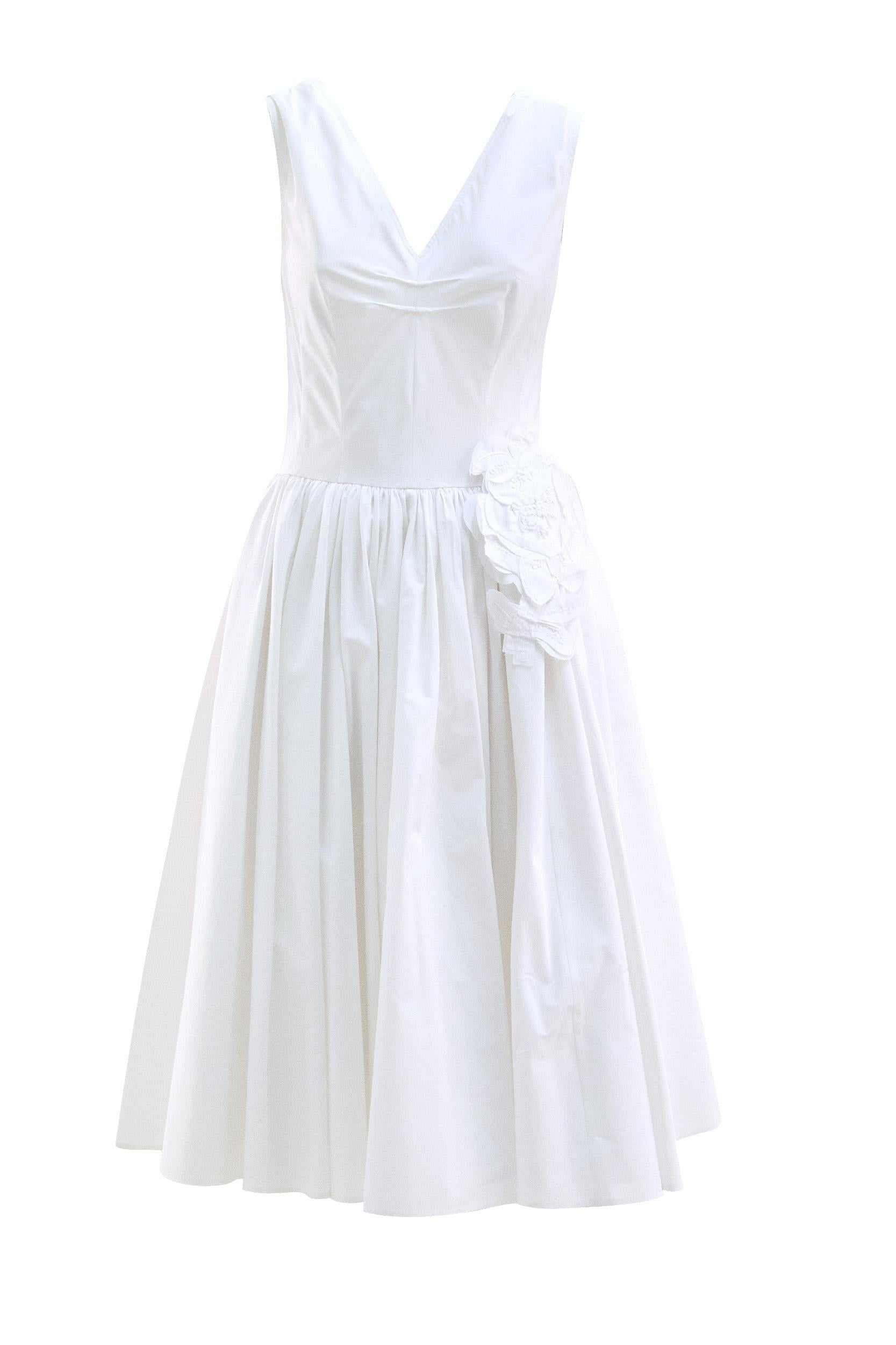 Prada Abito in cotone di colore bianco