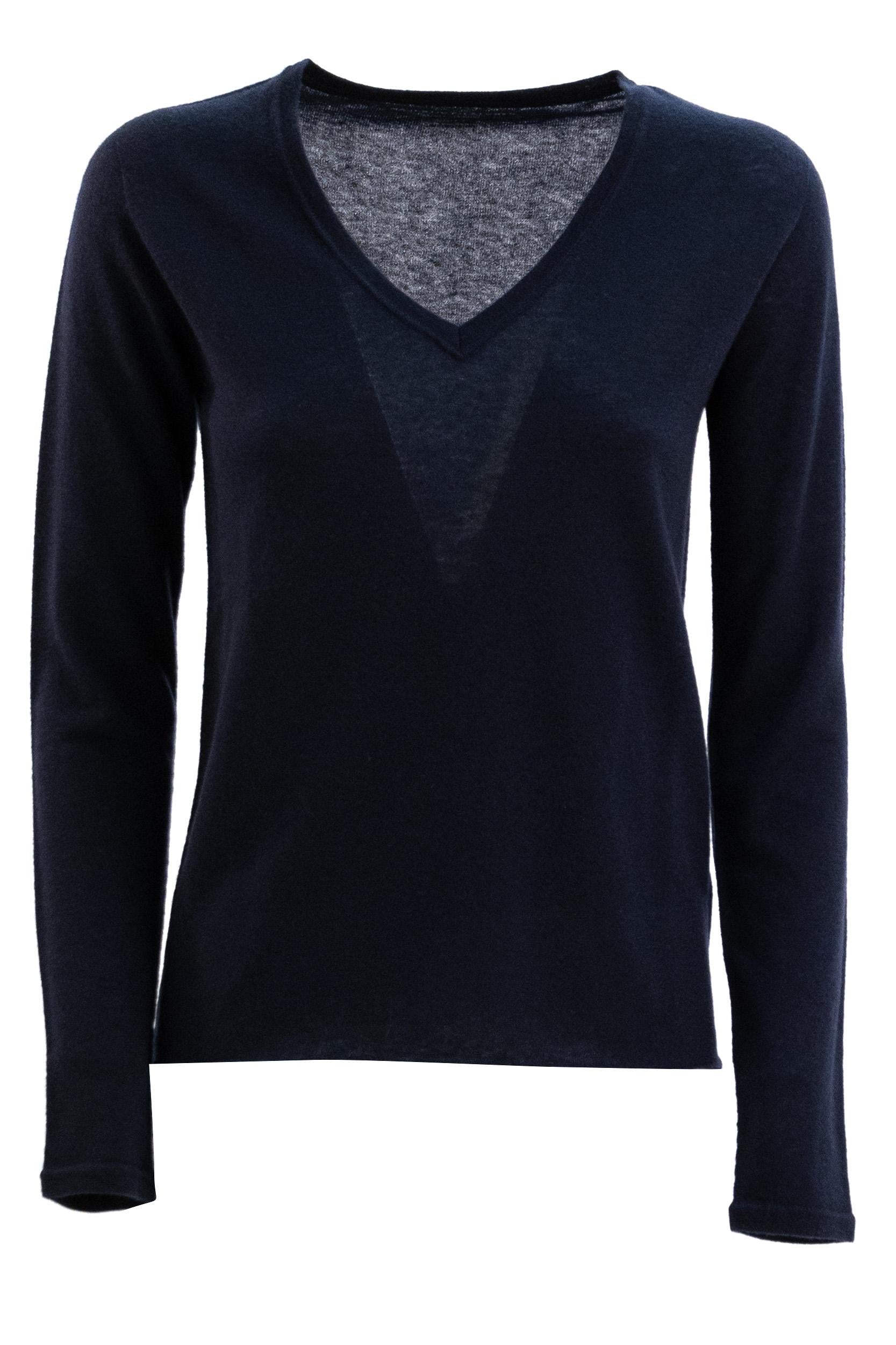 MAJESTIC Pullover in cashmere di colore blu