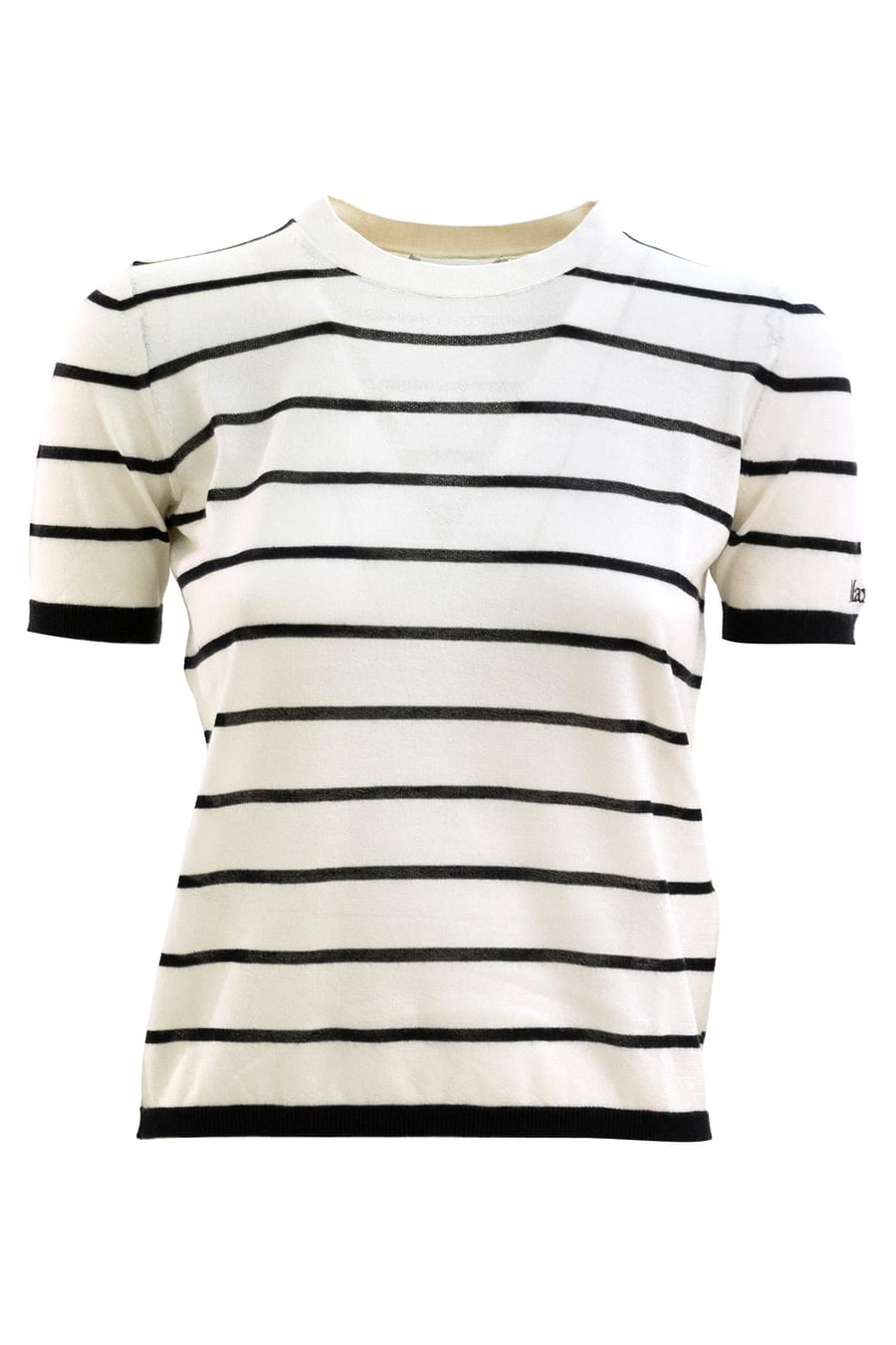 Max Mara Pullover in cachemire e seta a righe di colore bianco e blu