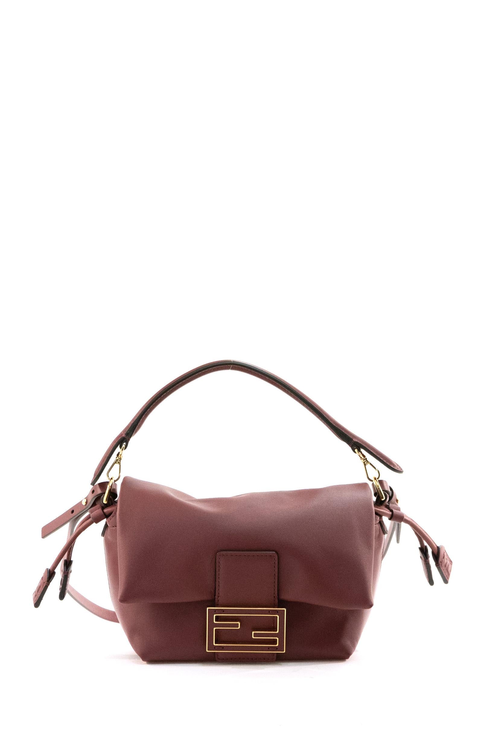 Fendi Mamma Baguette Small in nappa color bordeaux