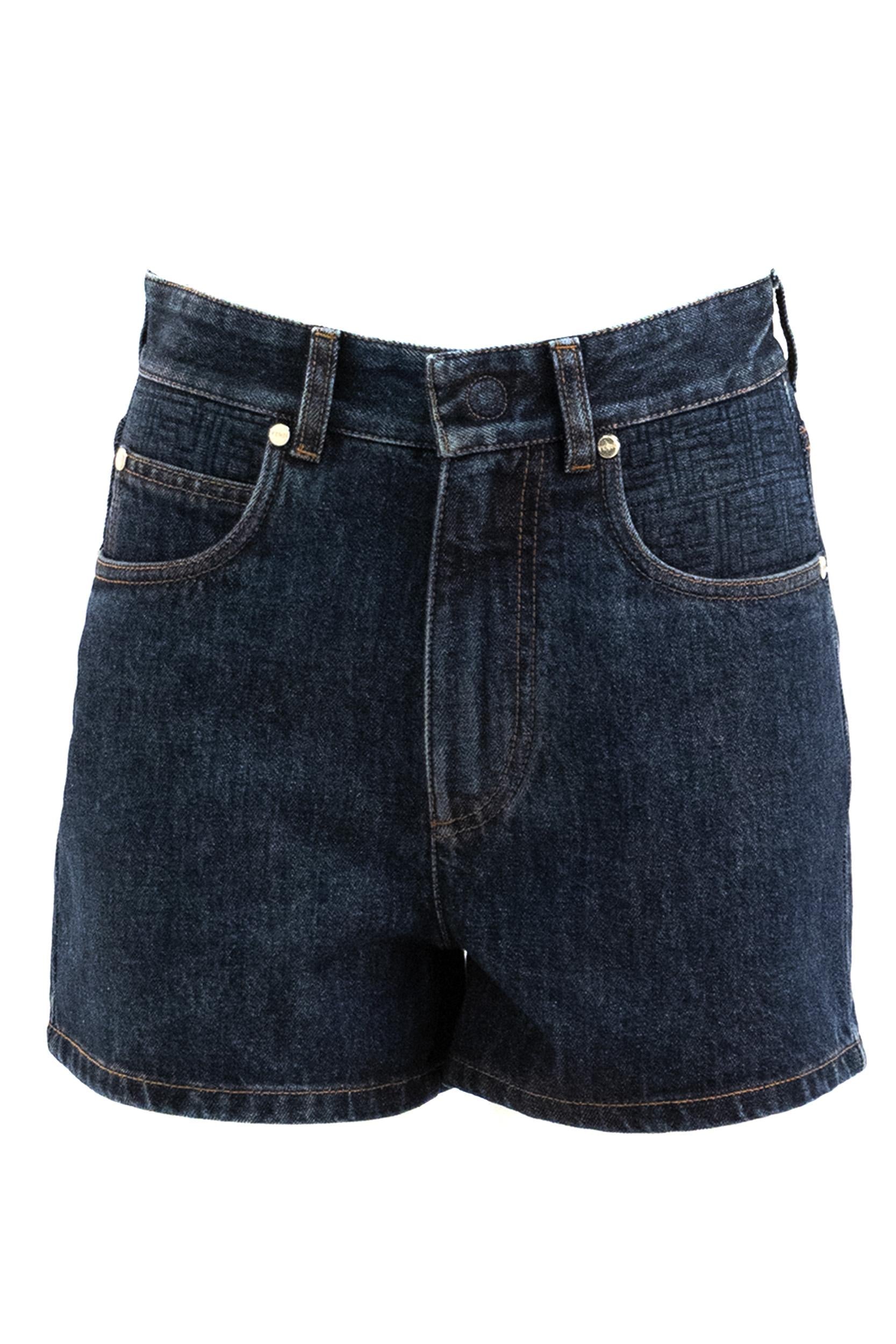 Fendi Short in denim blu scuro
