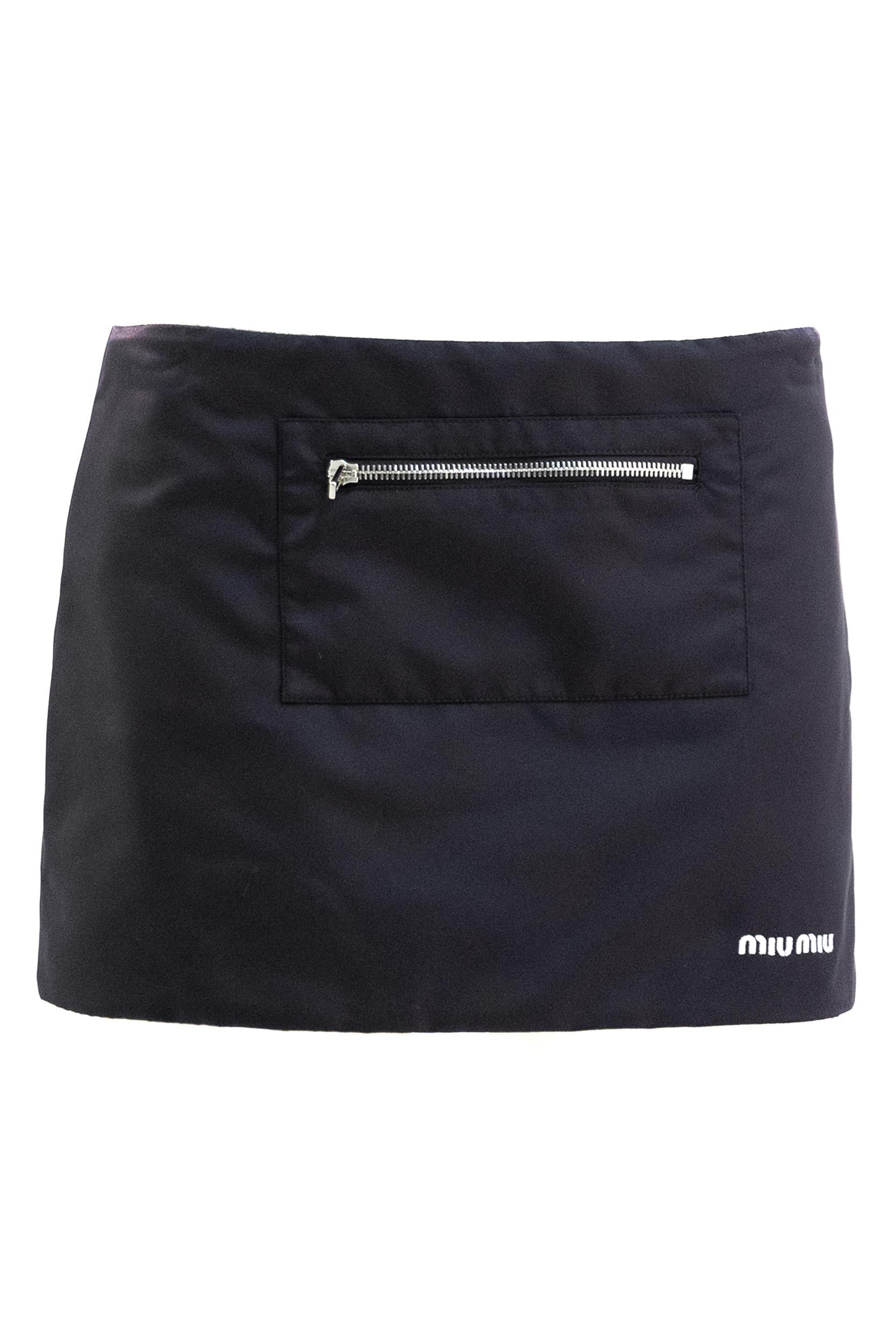 Miu Miu Gonna in gazare tecnico di colore blu