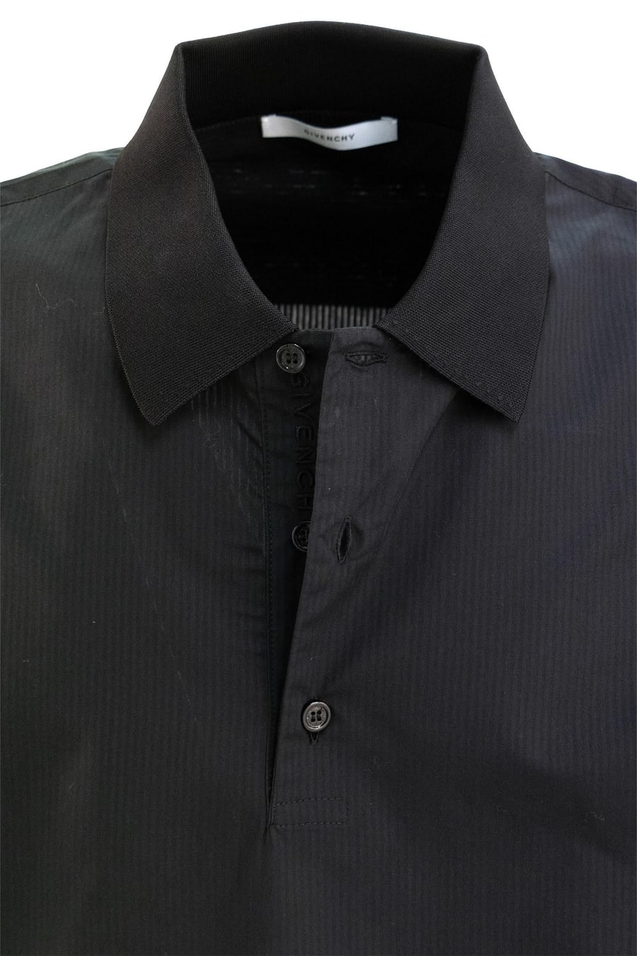 Givenchy Polo in cotone a righe di colore nero, view 2