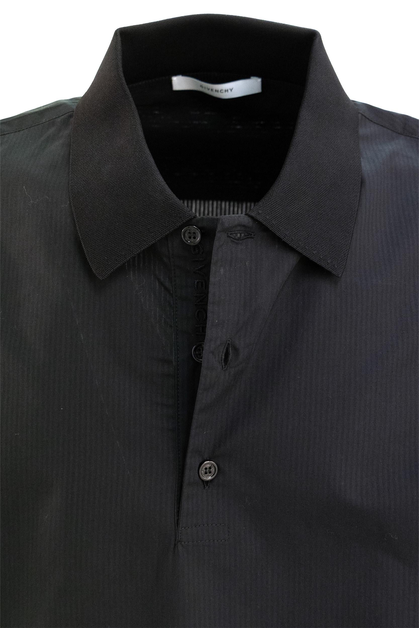 Givenchy Polo in cotone a righe di colore nero, view 2