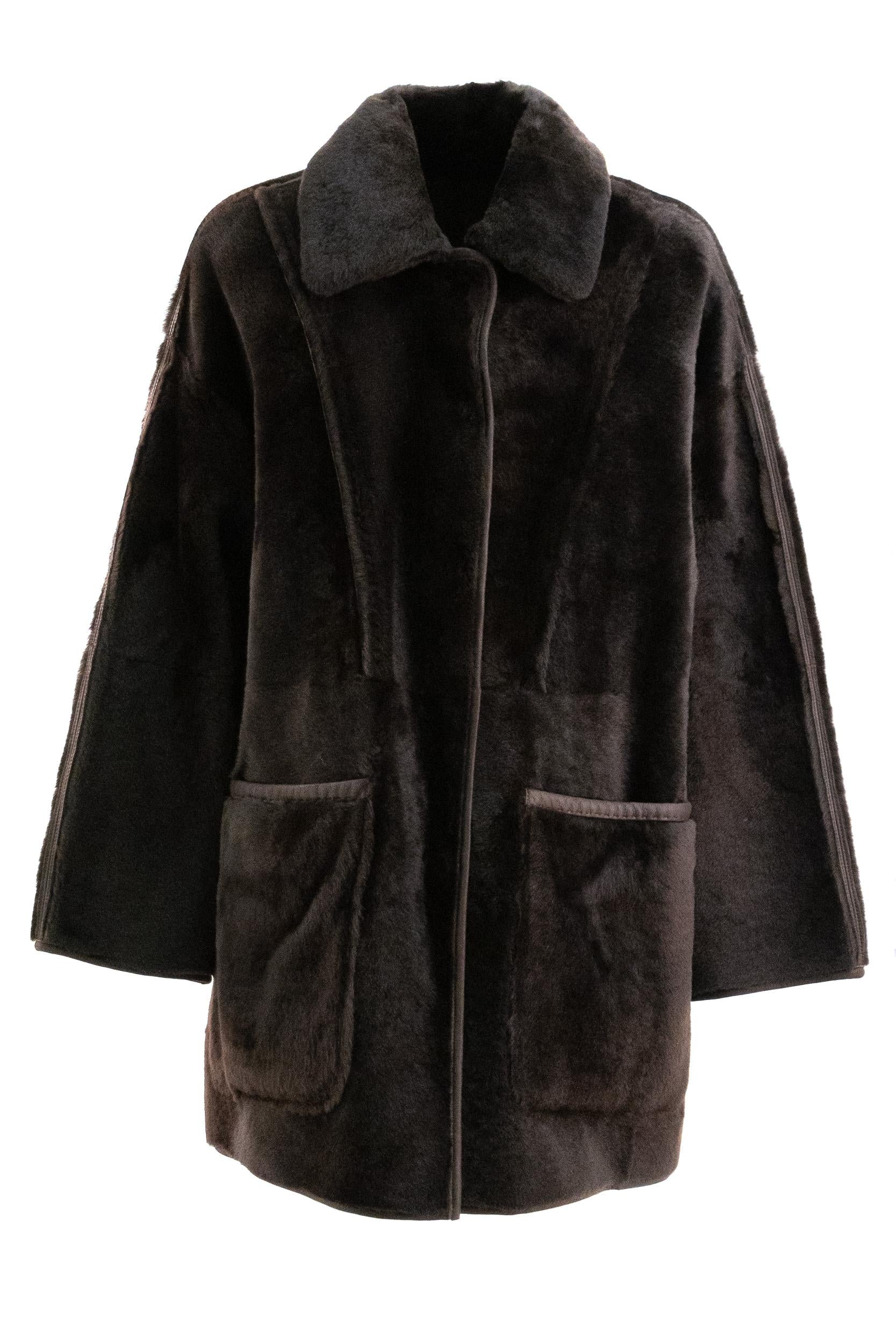 Max Mara Cappotto Pirenei in montone color marrone