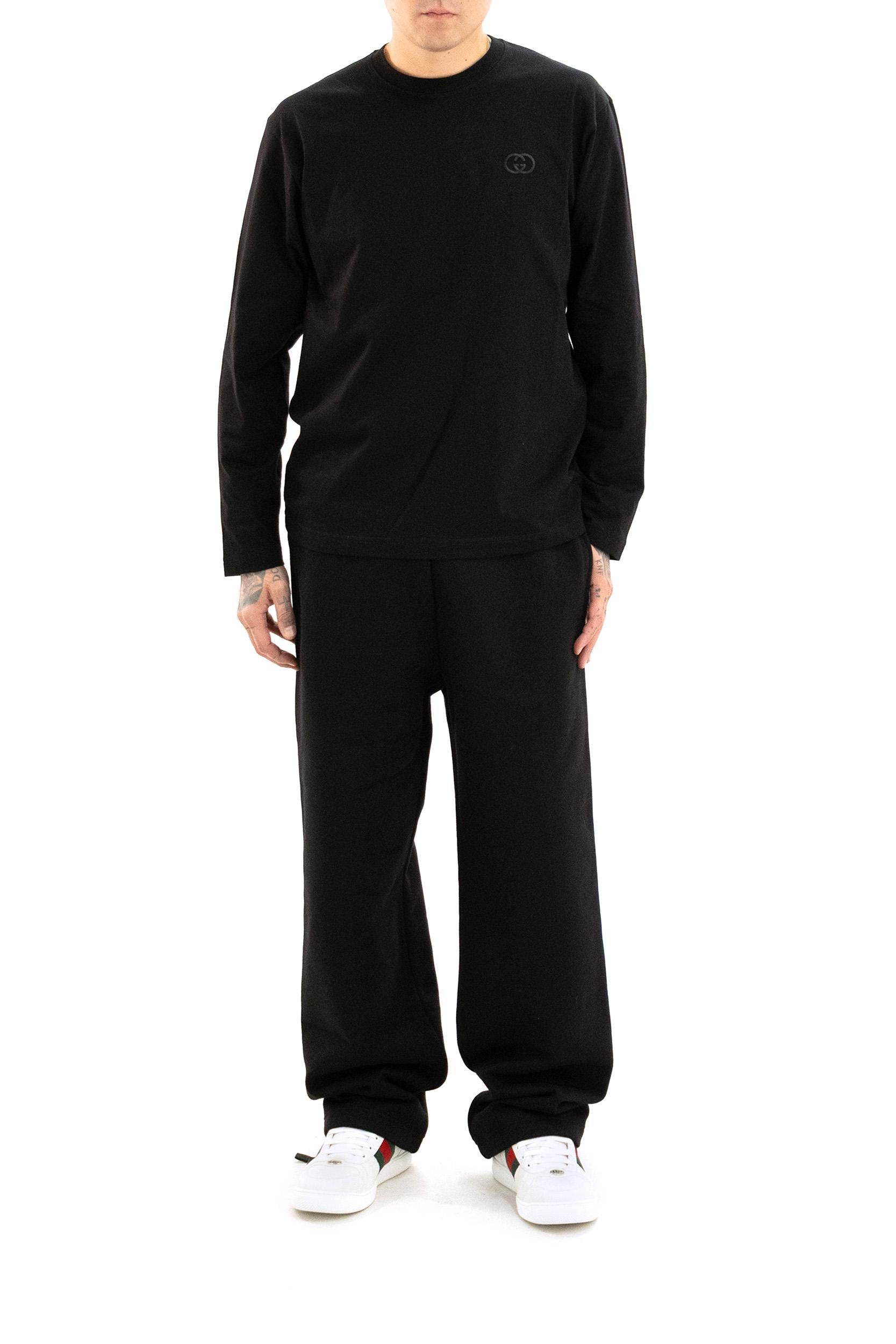 Gucci T-shirt in jersey di cotone di colore nero, view 2