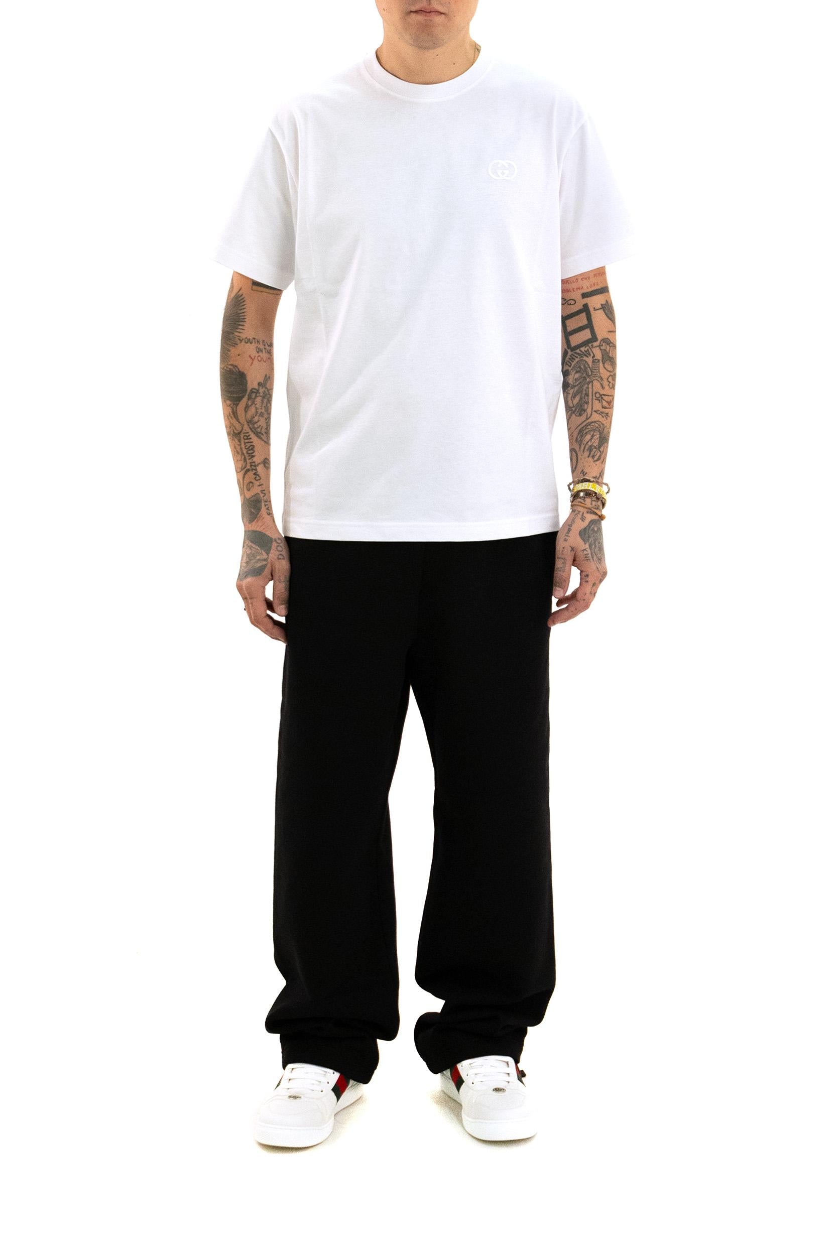 Gucci T-shirt in jersey di cotone di colore bianco, view 2
