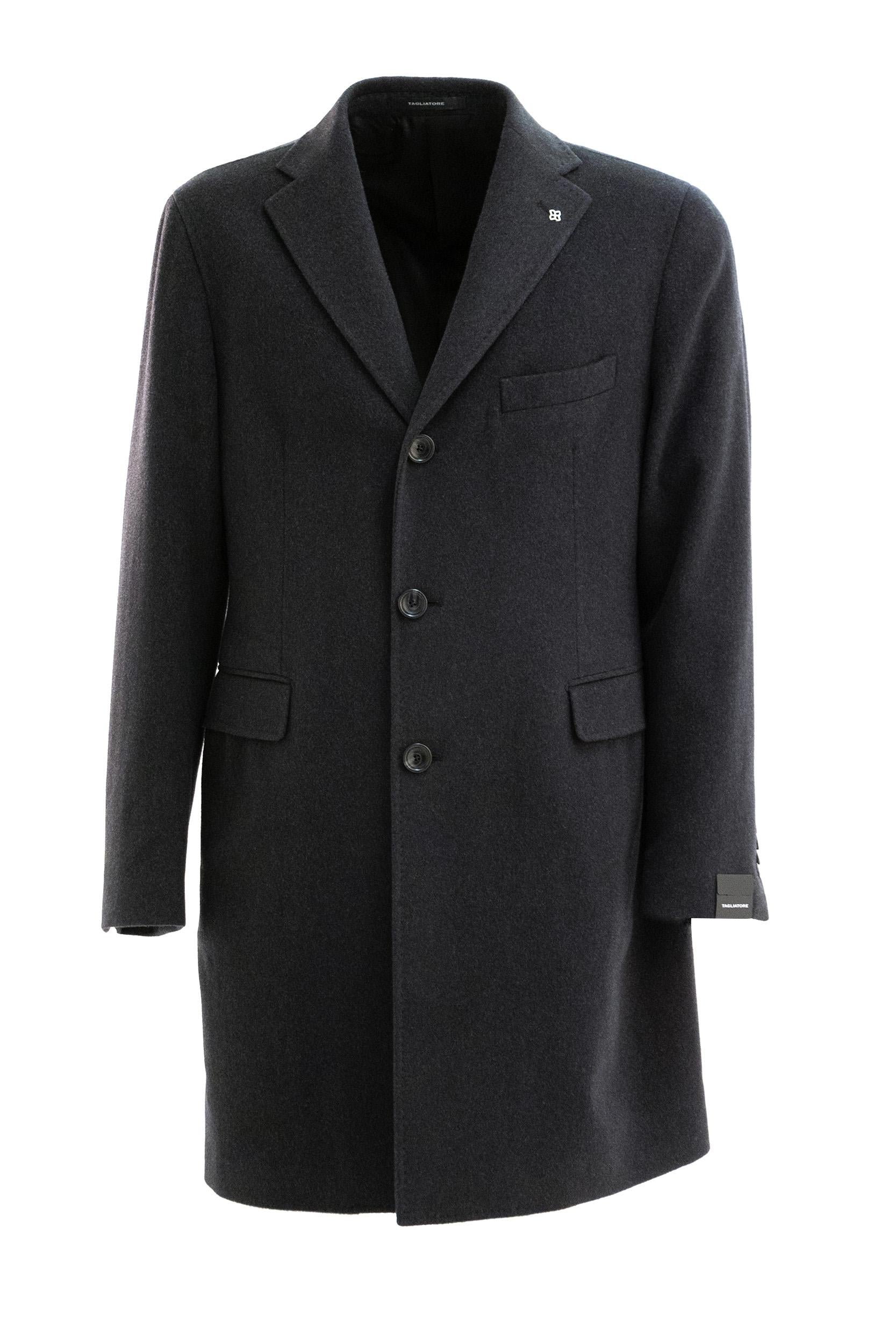 Tagliatore Cappotto monopetto in lana e cashmere di colore grigio scuro