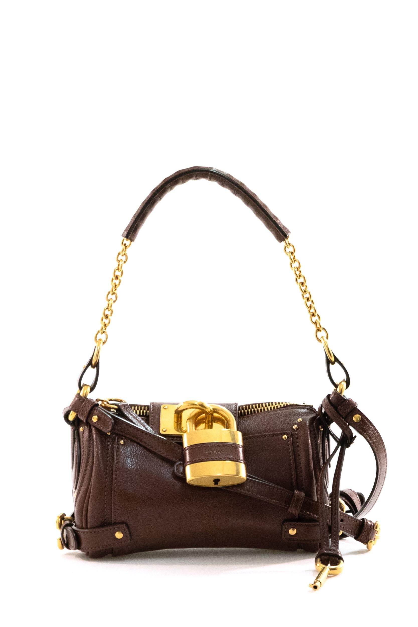 Chloé Borsa Paddington small in pelle granata color bordeaux