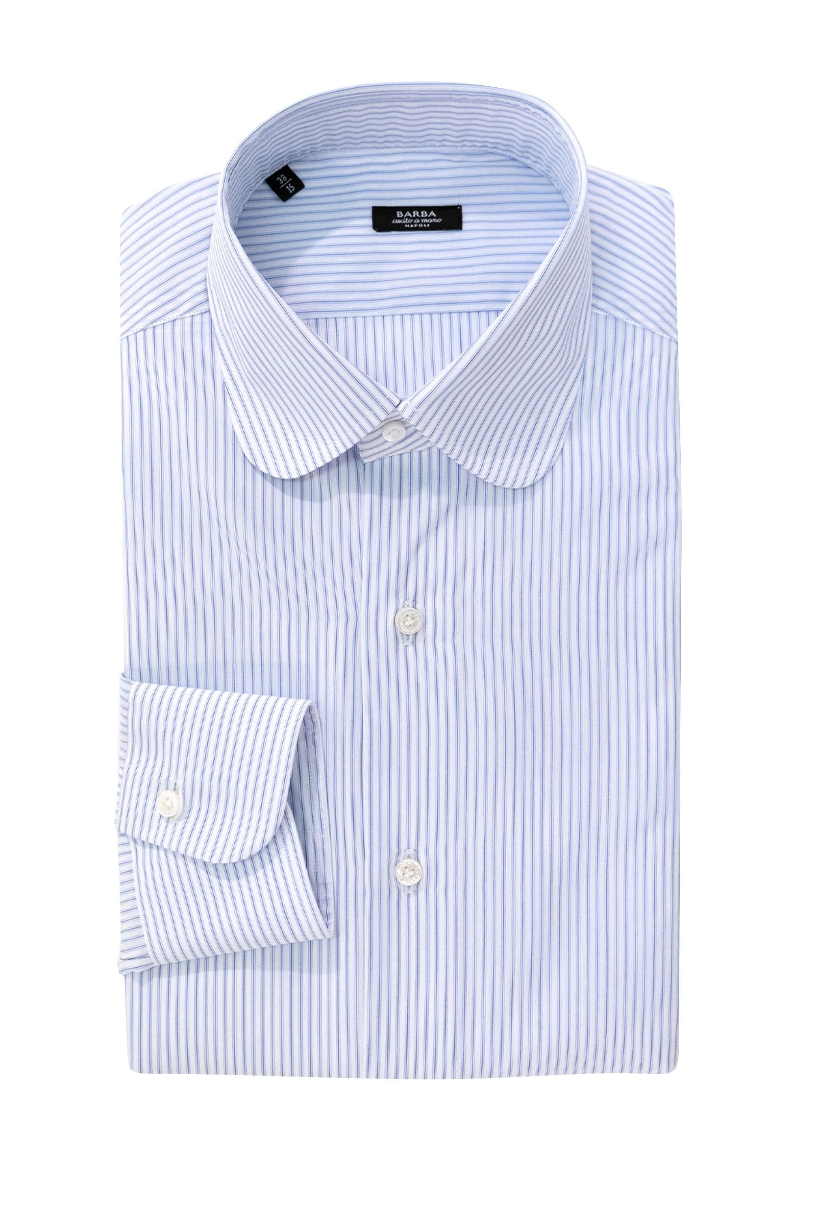 BARBA Camicia a Righe Cotone Bianco