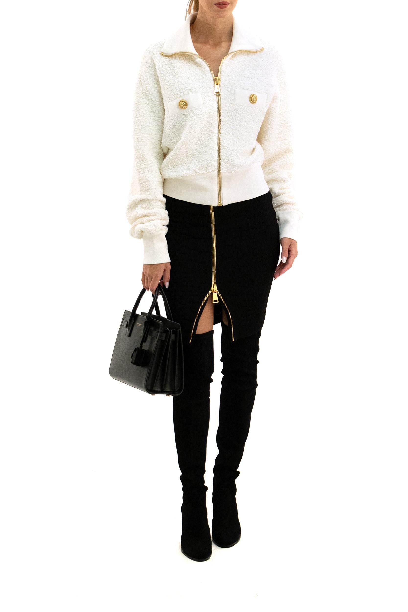 Balmain Gonna in maglia nera, view 2