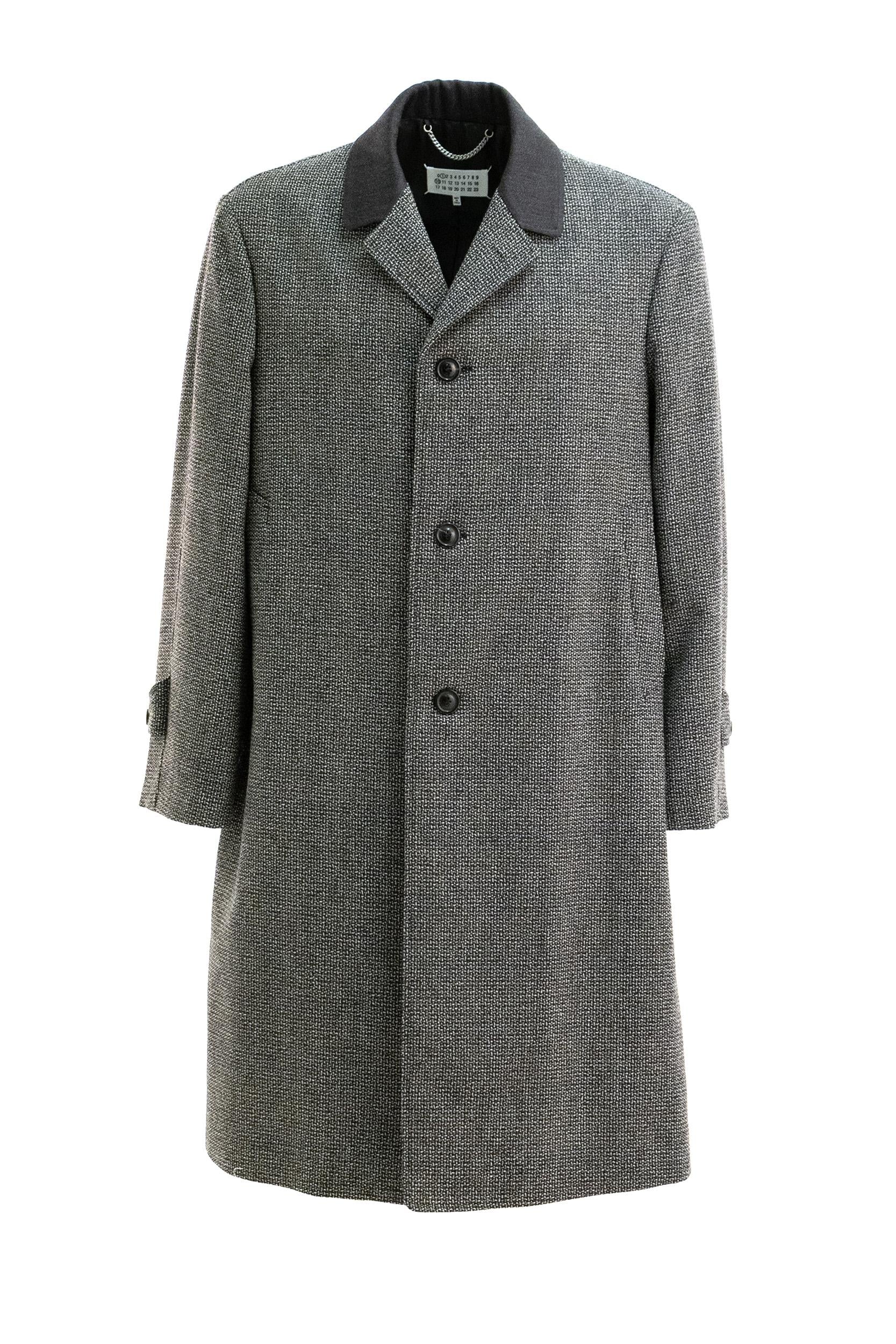 Maison Margiela Cappotto in lana sale e pepe