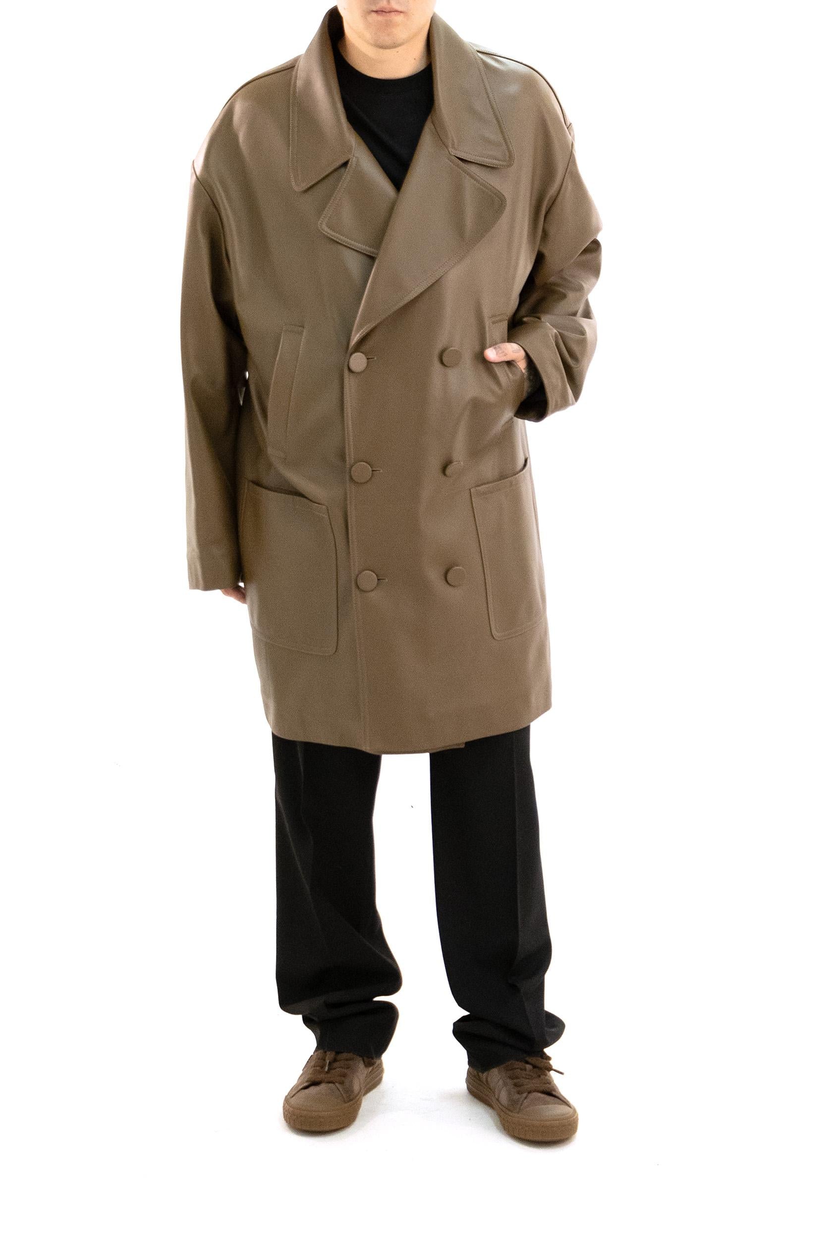 Fendi Cappotto in nappa beige scuro, view 2