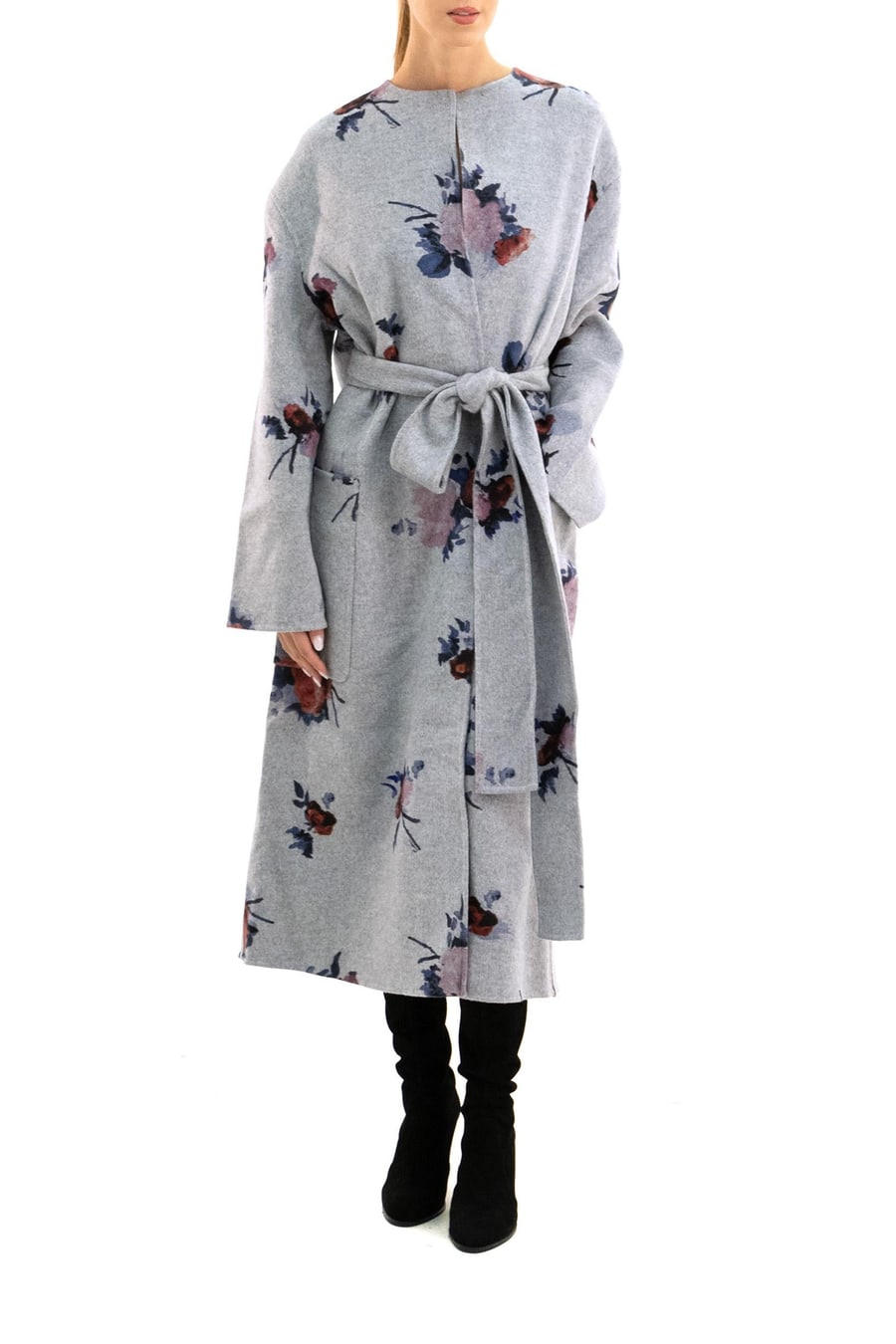 ERDEM Cappotto lana grigio, view 2