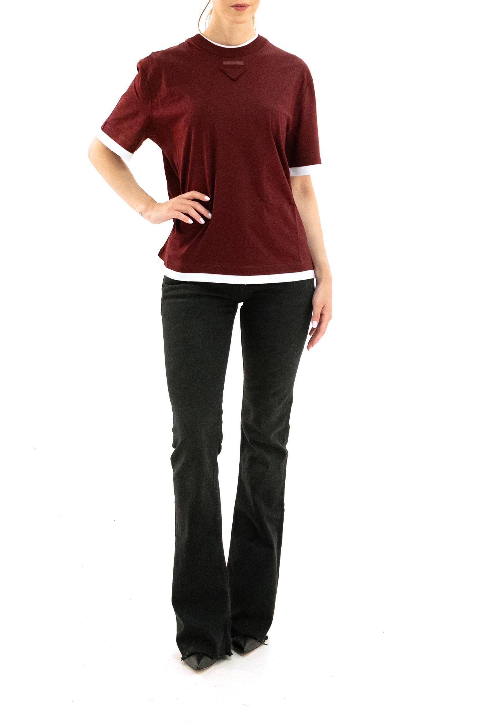 Prada T-shirt in jersey di cotone, view 2