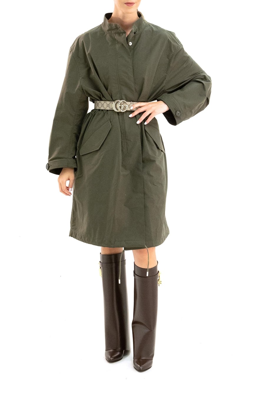 Givenchy Parka in cotone colore kaki, view 2