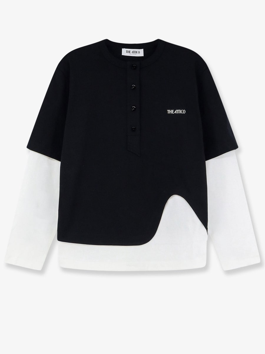 The Attico Cotton T-shirt with embroidered logo on the front