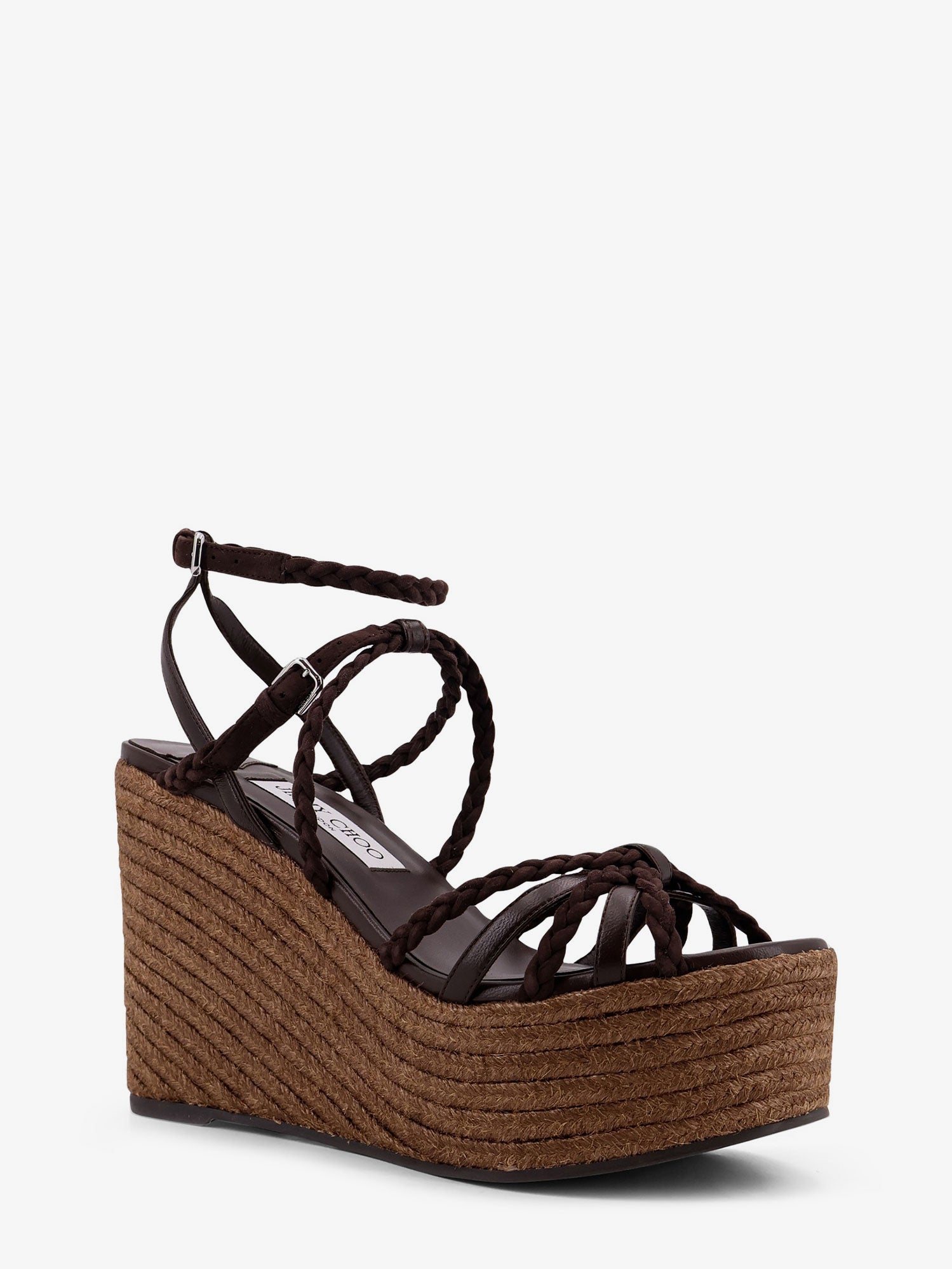Jimmy Choo Nyra leather and raffia sandals, view 2