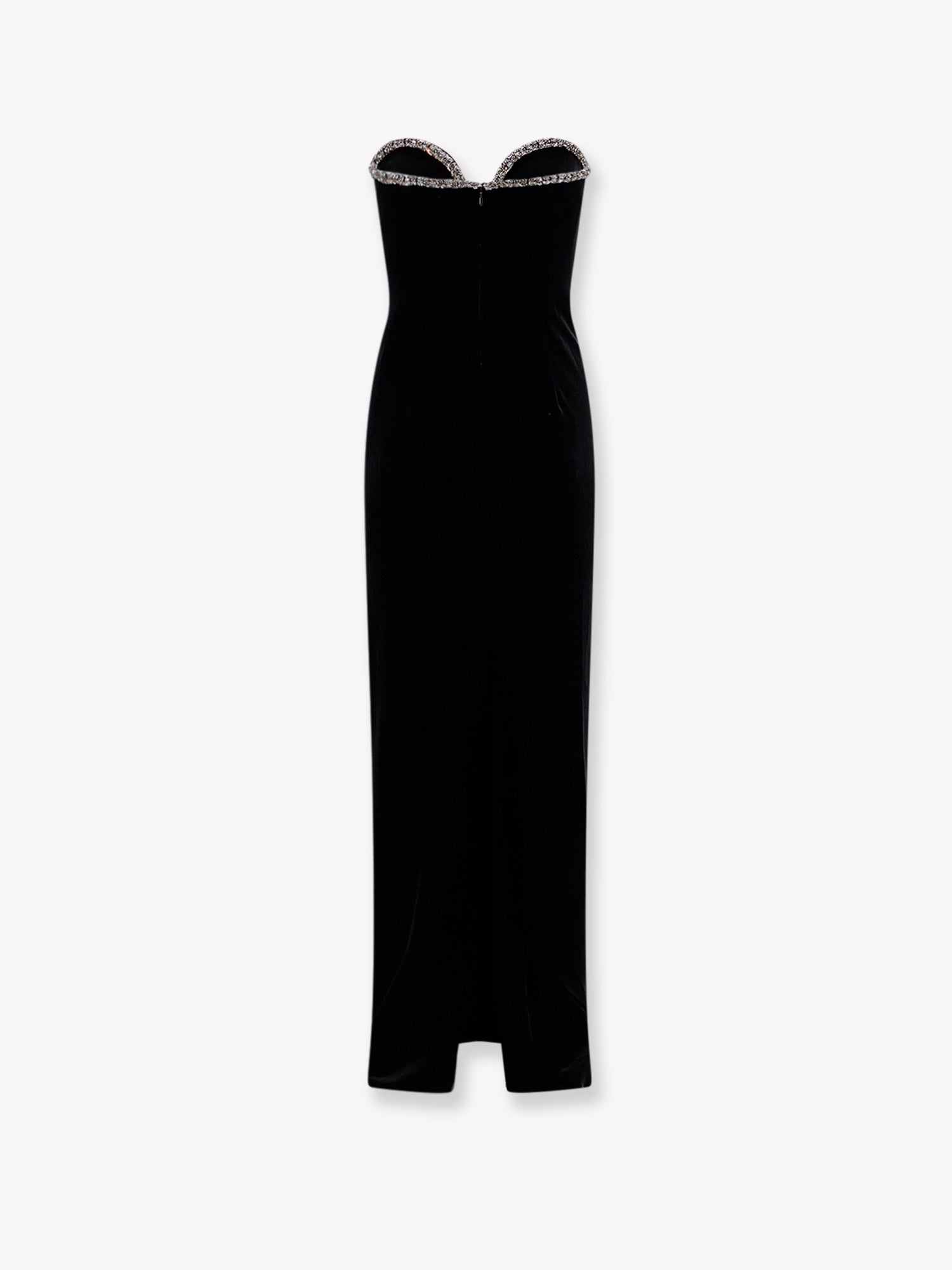 self-portrait Velvet long dress, view 2