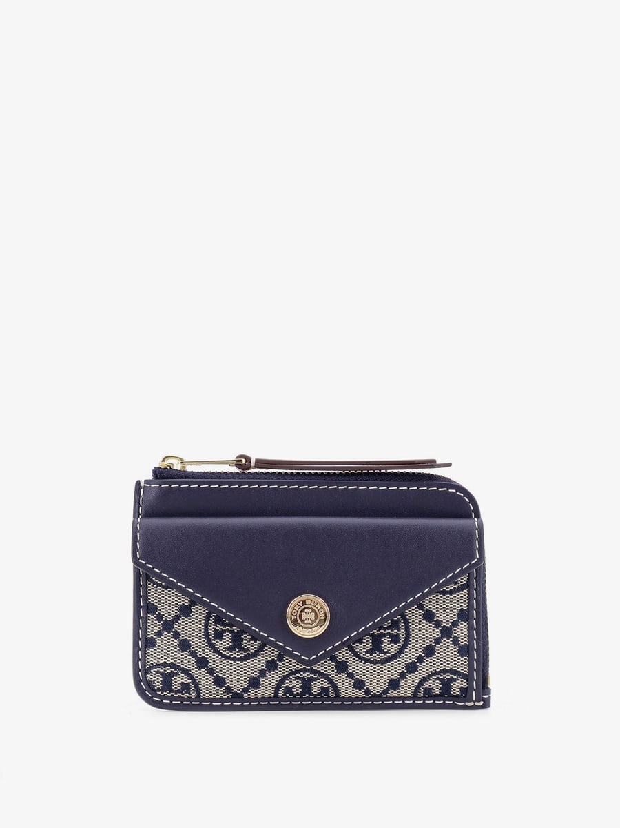 Tory Burch T Monogram Envelope Zip Card Case Wallet
