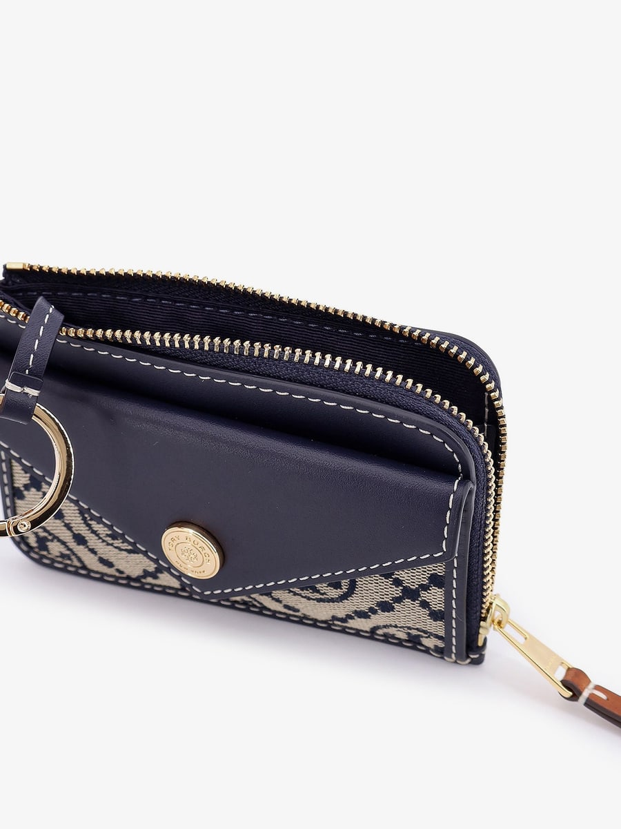 Tory Burch T Monogram Envelope Zip Card Case Wallet, view 3