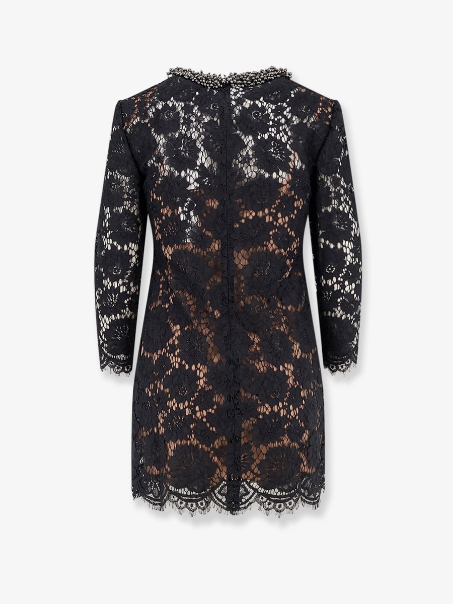 self-portrait Black lace mini dress, view 2