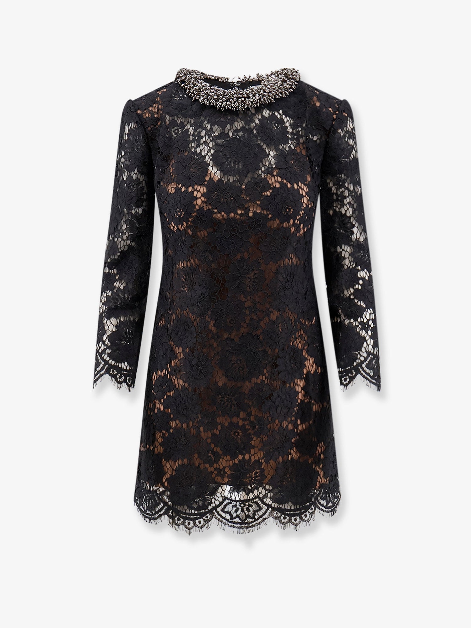 self-portrait Black lace mini dress