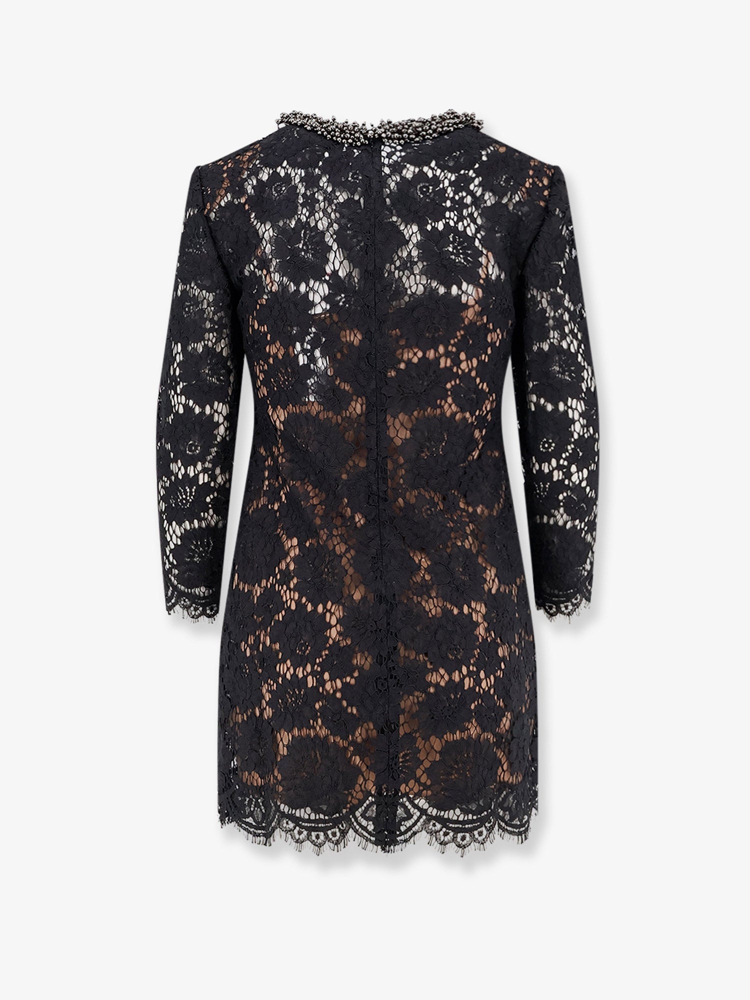 self-portrait Black lace mini dress, view 2