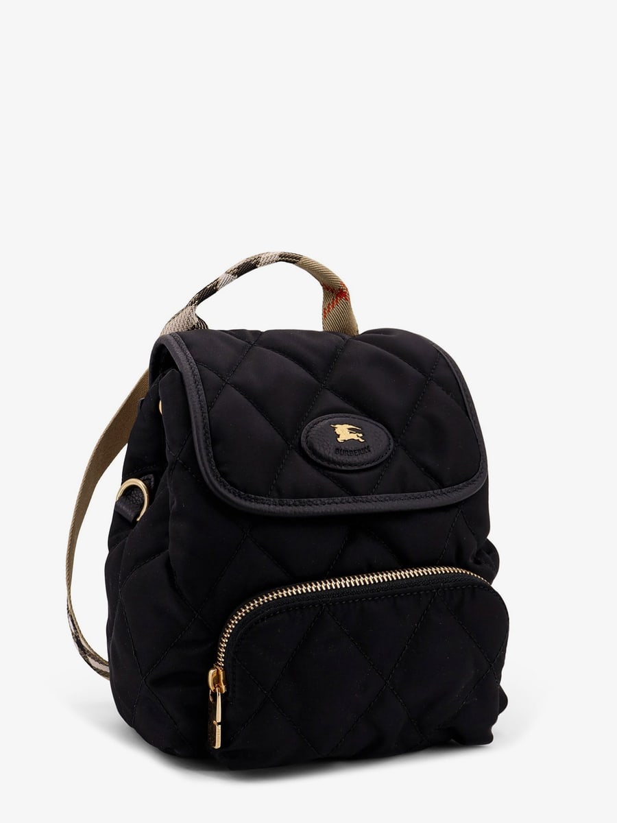 Burberry Mini nylon backpack with leather logo patch, view 3