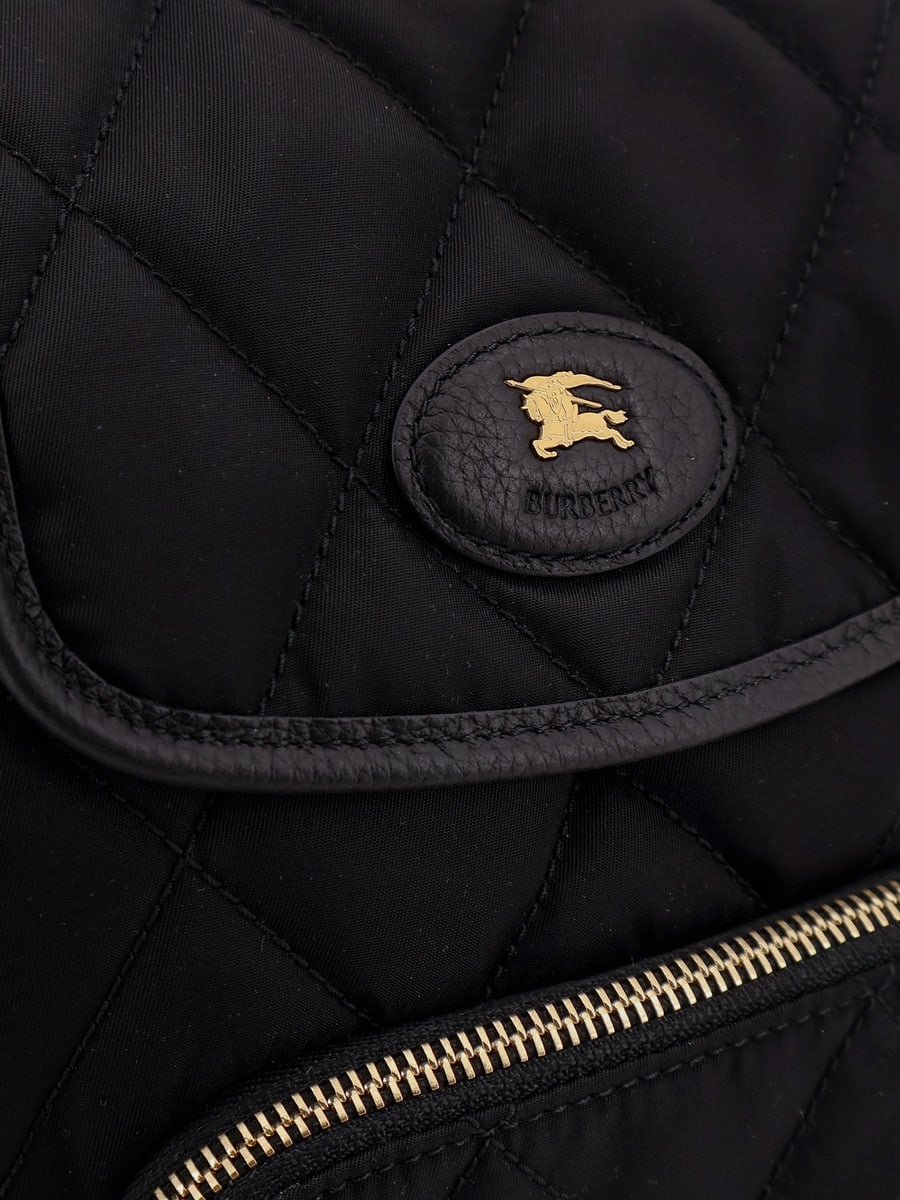 Burberry Mini nylon backpack with leather logo patch, view 5