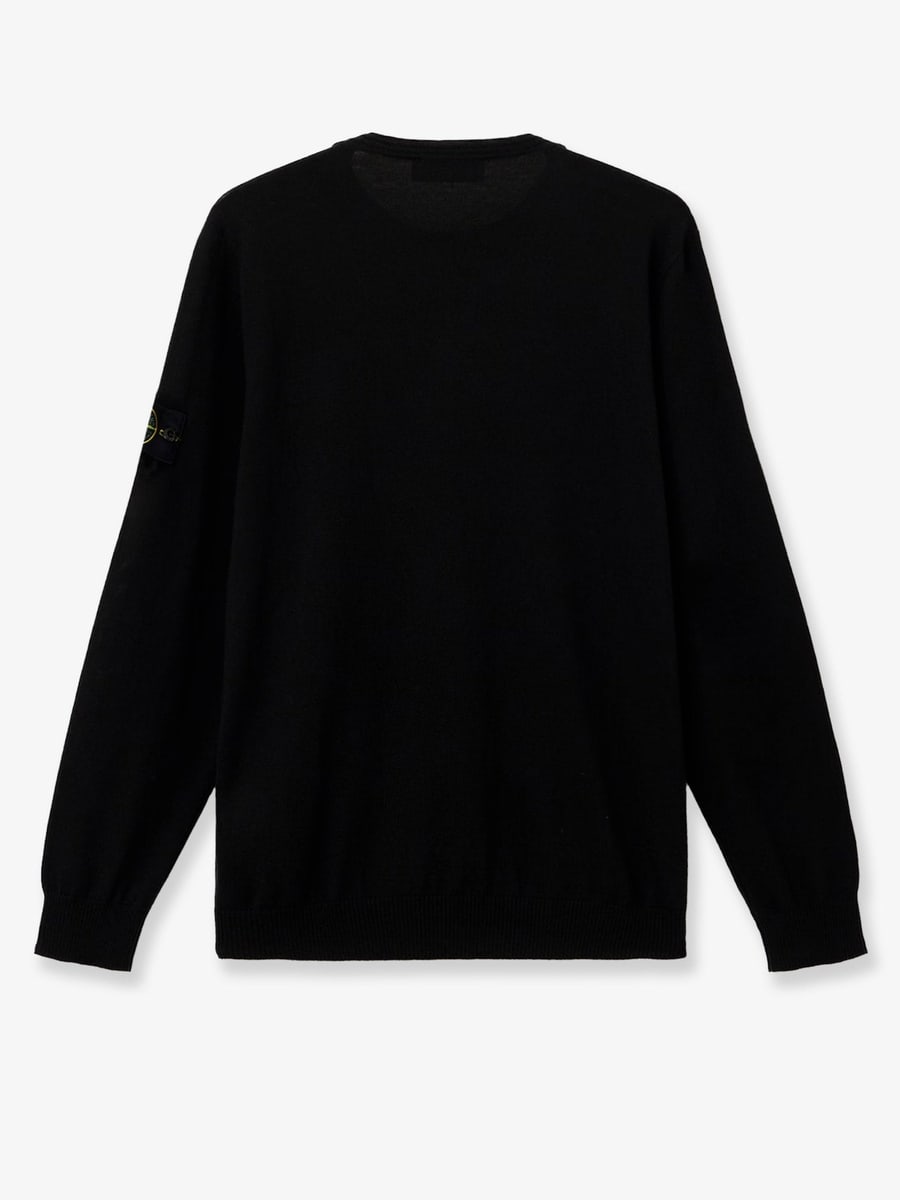 Stone Island Wool sweater with side logo patch, view 2