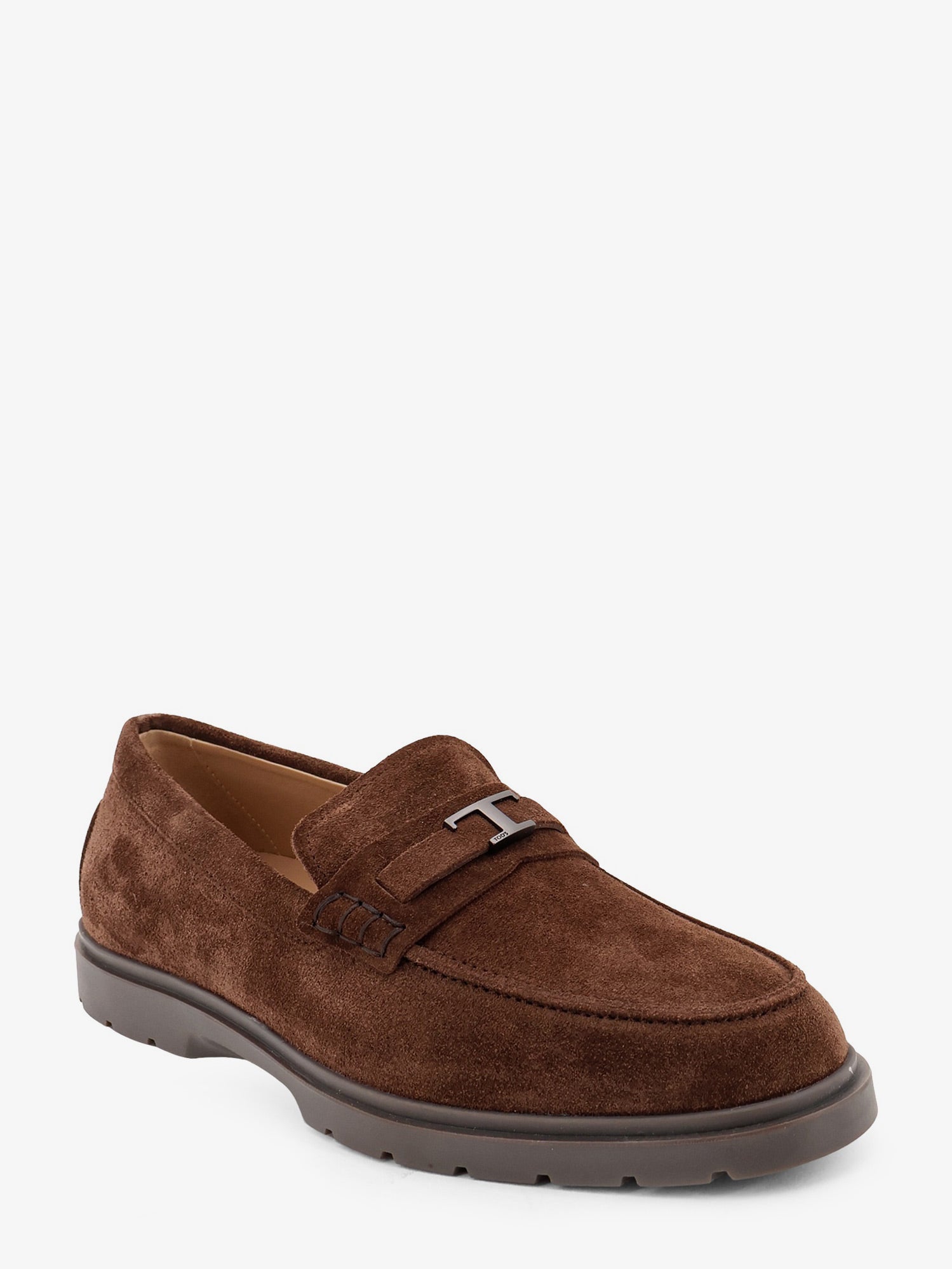 Tod's Suede loafers with metal logo, view 2
