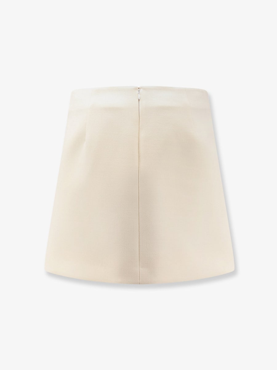 Gucci Wool crêpe skirt with Double G button, view 2