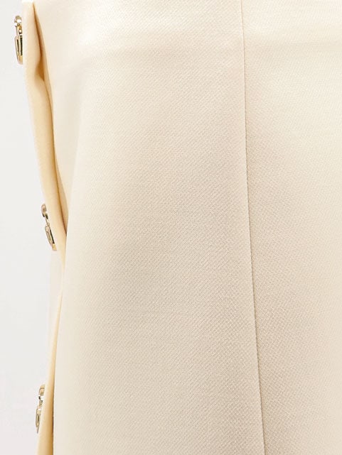 Gucci Wool crêpe skirt with Double G button, view 3