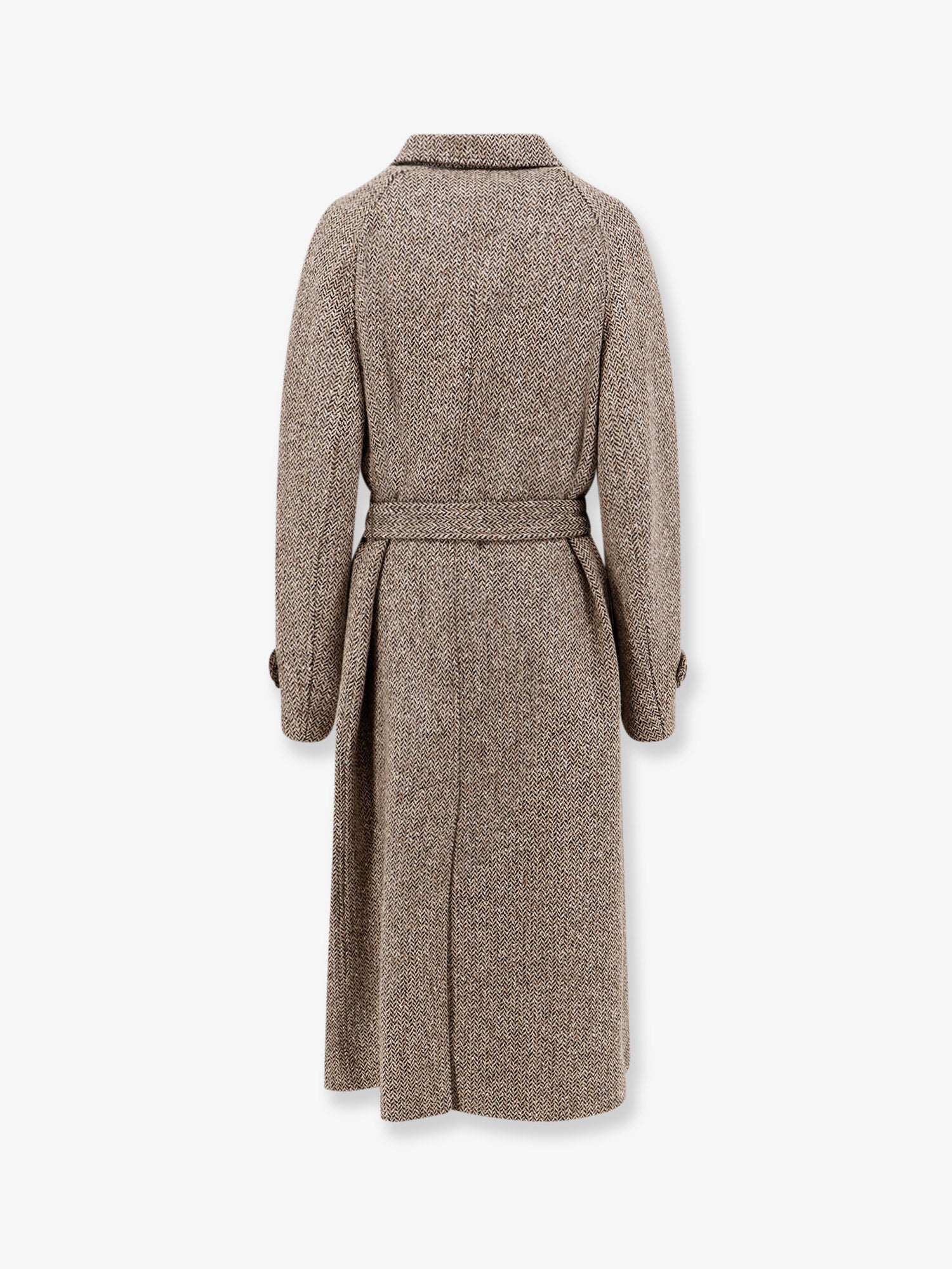 Brunello Cucinelli Herringbone coat with Monili detail, view 2